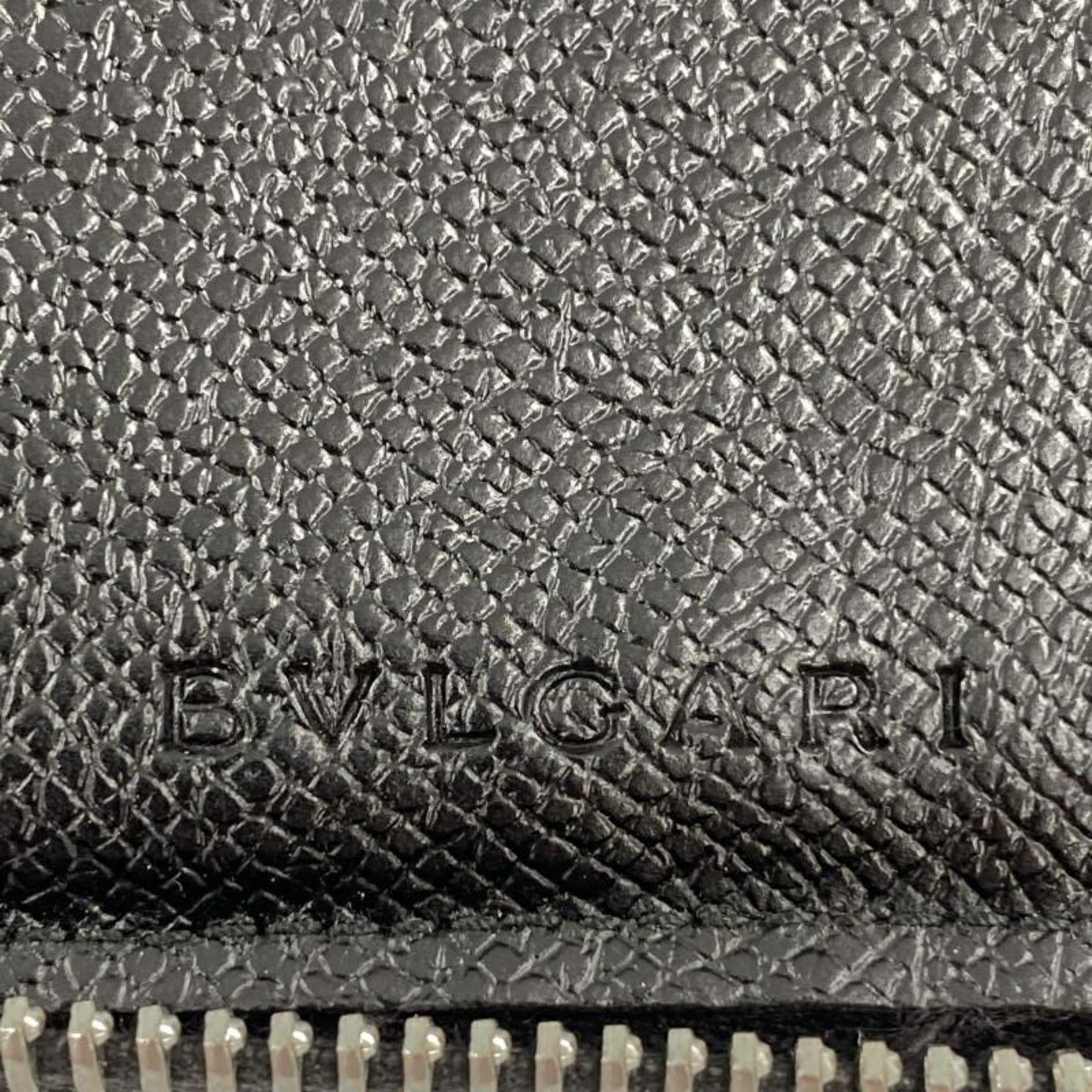 Bvlgari Black Leather Long Wallet (Bi-Fold) (Pre-Owned)