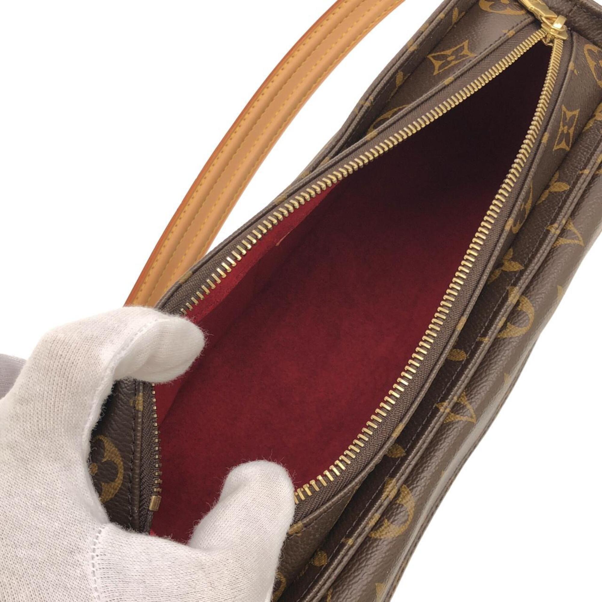 Louis Vuitton Marron Coated Canvas Shoulder Bag (Pre-Owned)