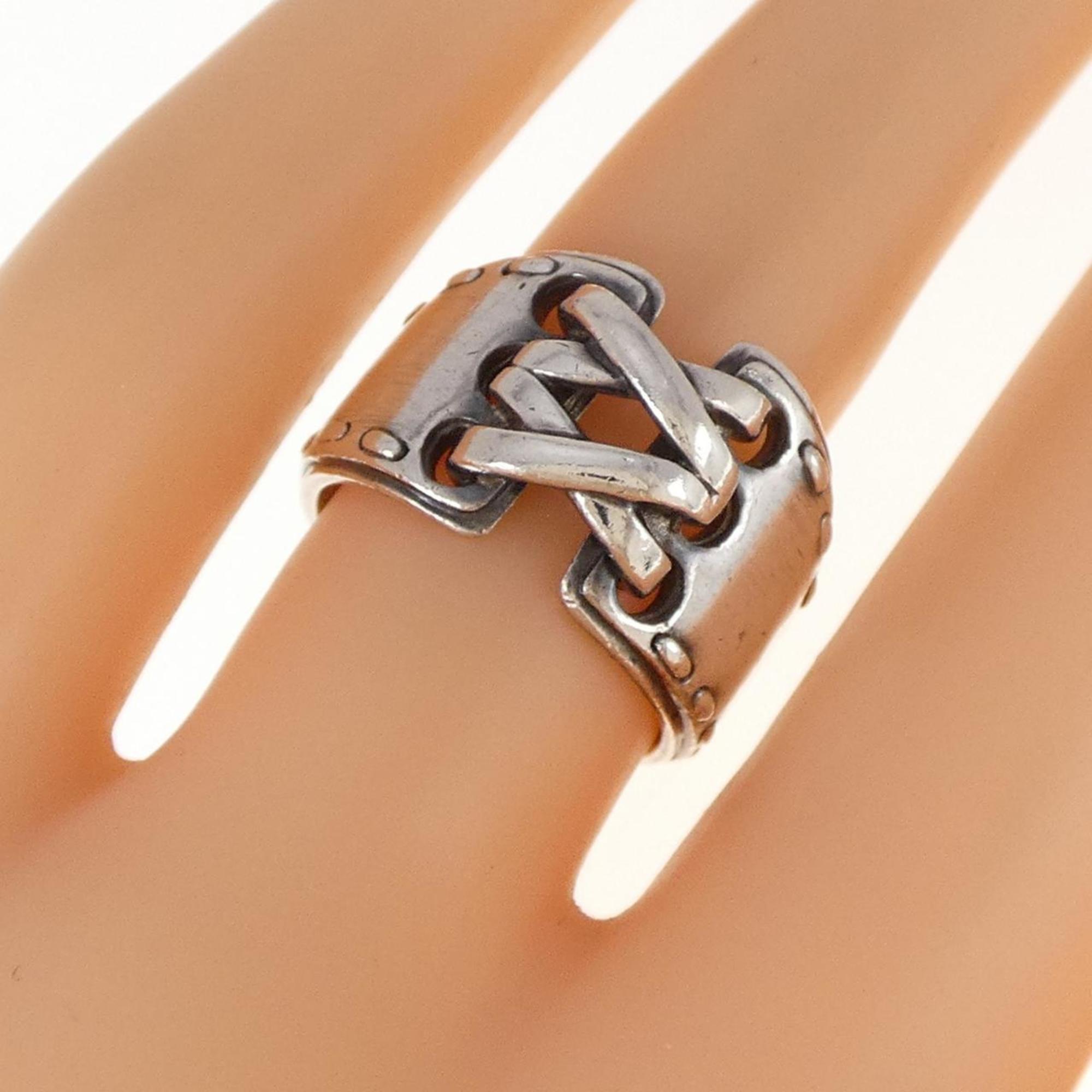 Hermes Silver 925 Band Ring (Pre-Owned)