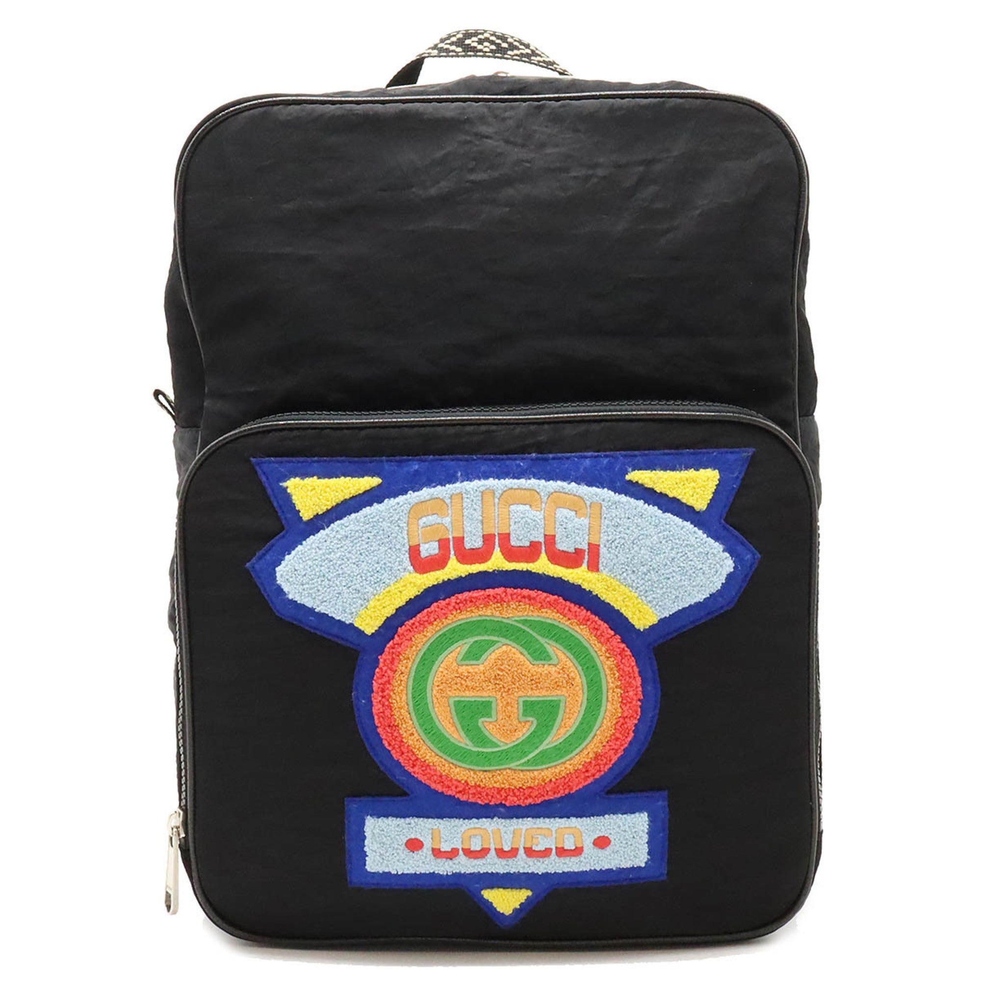 Gucci Black Multi-Color Nylon Backpack (Pre-Owned)