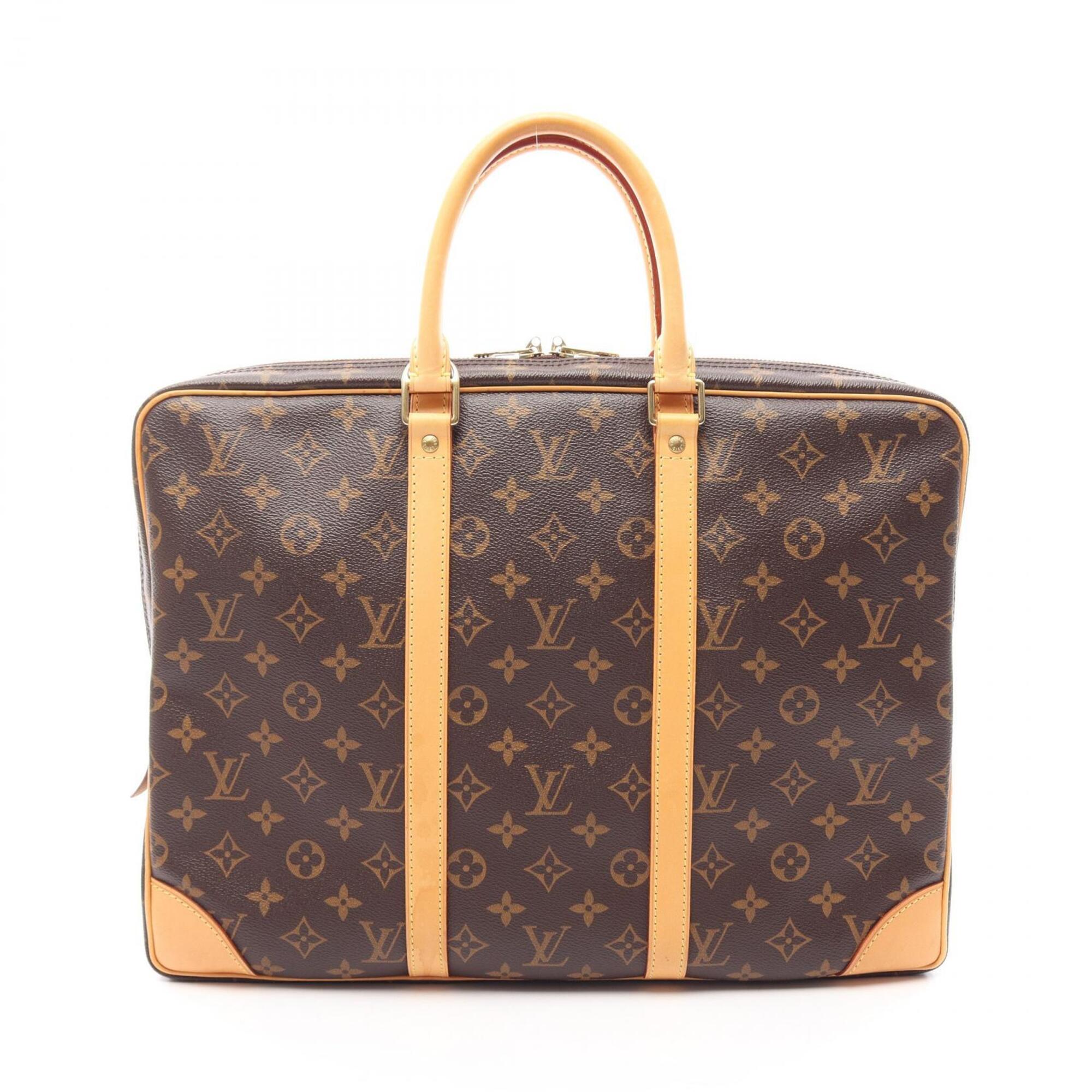 Louis Vuitton Brown Coated Canvas Leather Briefcase Handbag (Pre-Owned)
