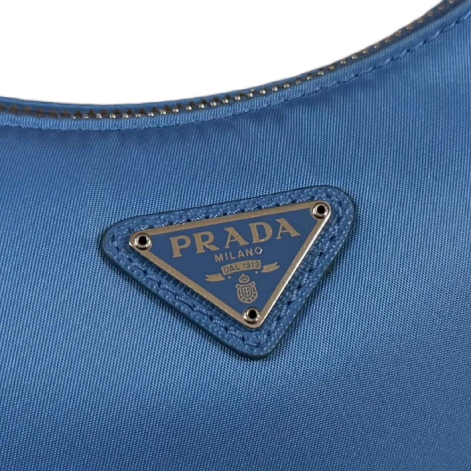 Prada Blue Nylon Handbag Shoulder Bag (Pre-Owned)