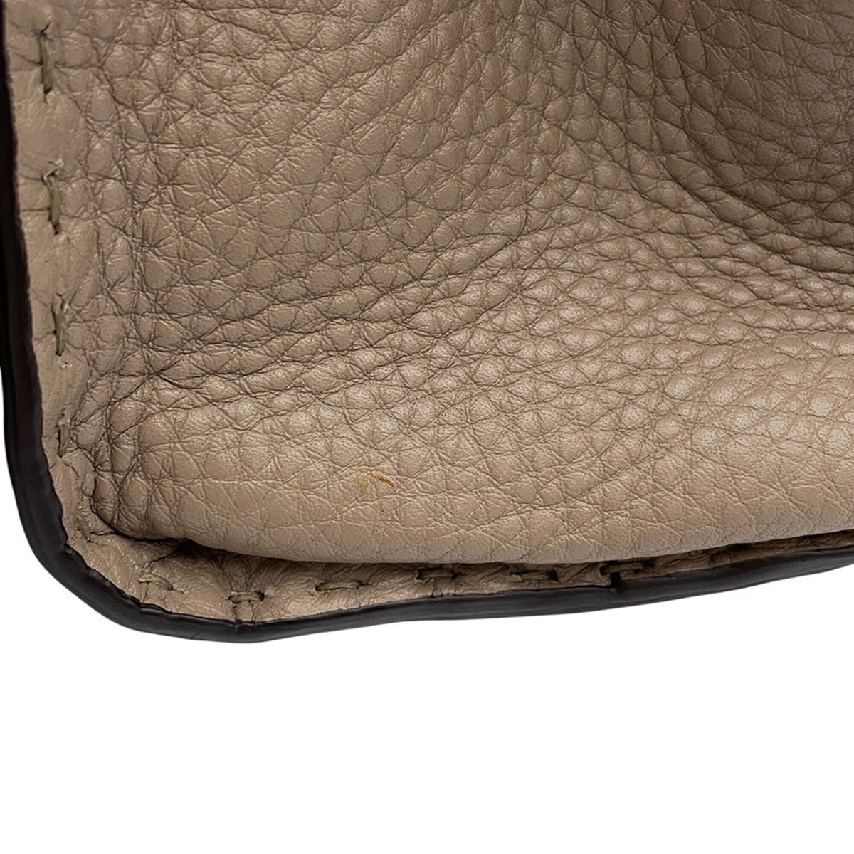 Fendi Selleria Silver Leather Handbag Shoulder Bag (Pre-Owned)