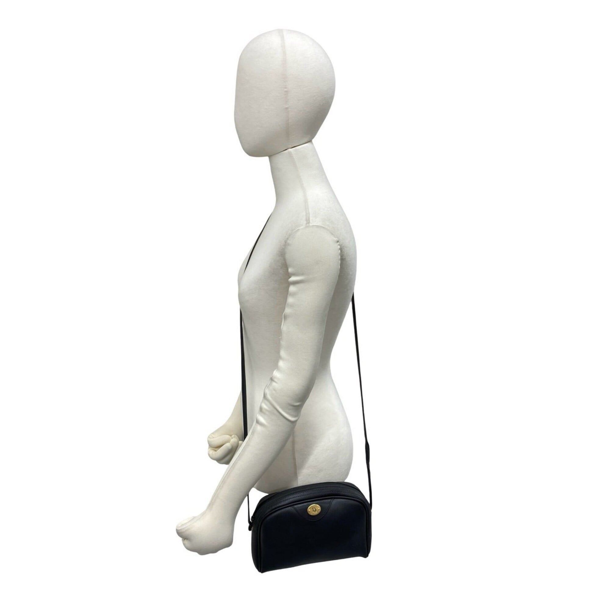 Christian Dior Black Leather Pochette Shoulder Bag (Pre-Owned)