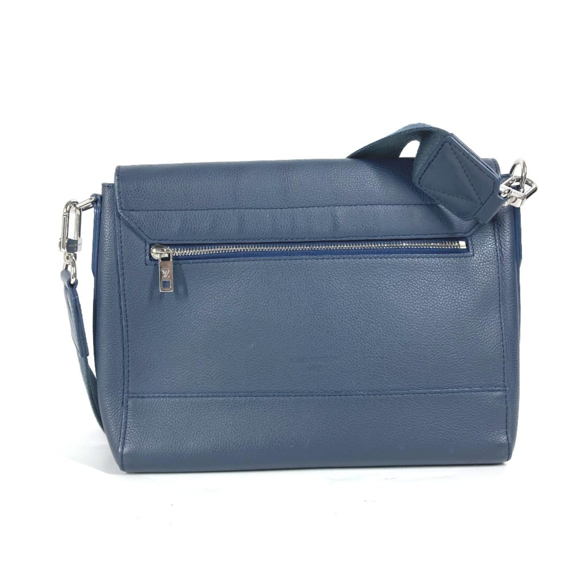 Louis Vuitton Navy Leather Shoulder Bag (Pre-Owned)