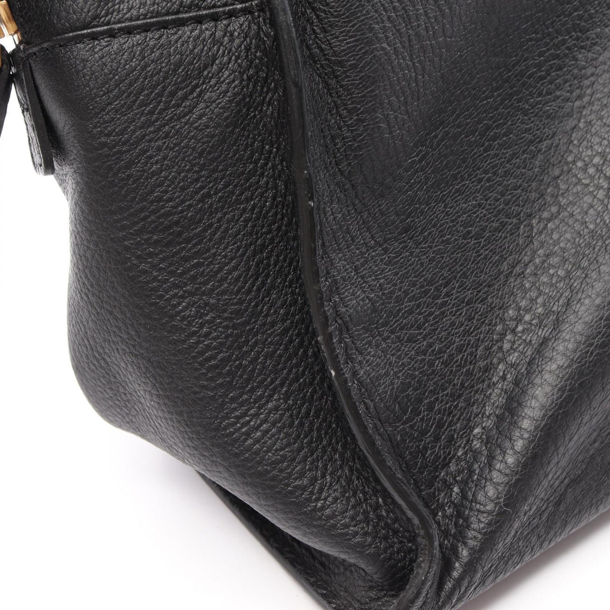 Chanel Black Leather Handbag Tote Bag (Pre-Owned)