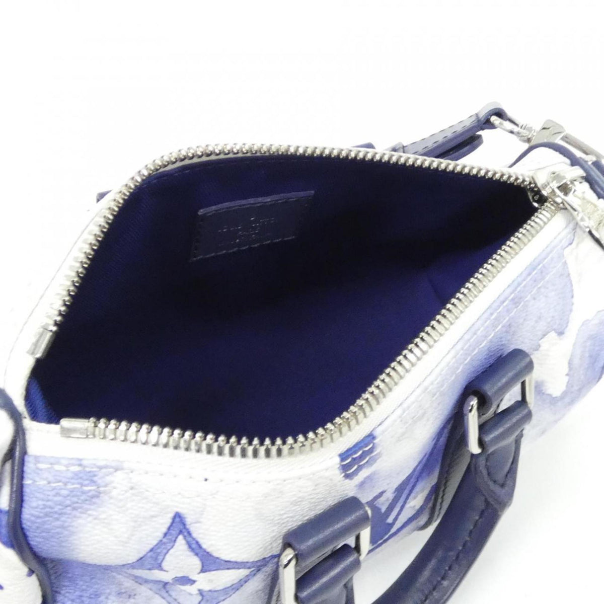 Louis Vuitton Blue Coated Canvas Boston Bag (Pre-Owned)