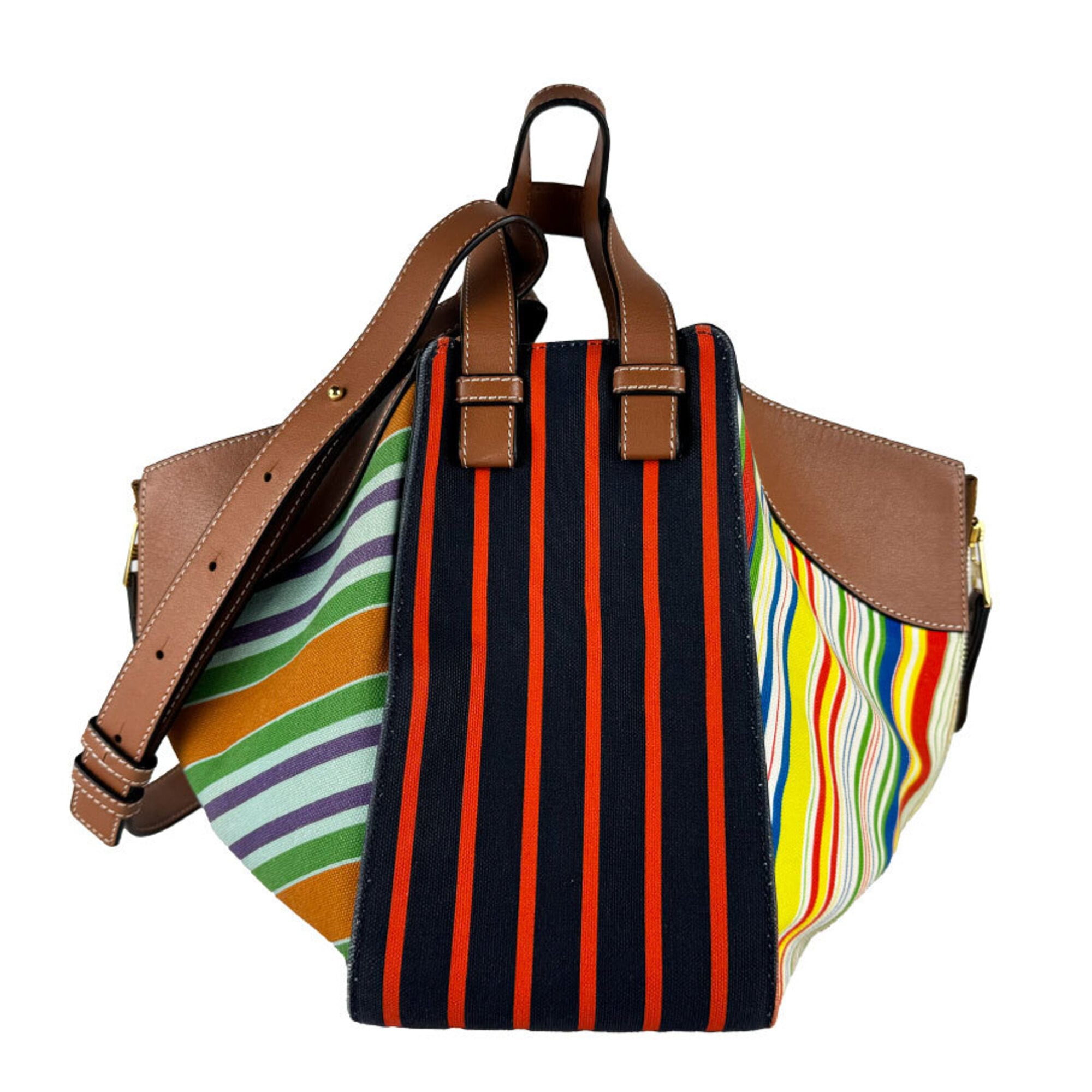 Loewe Brown Multi-Color Canvas Leather Shoulder Bag (Pre-Owned)