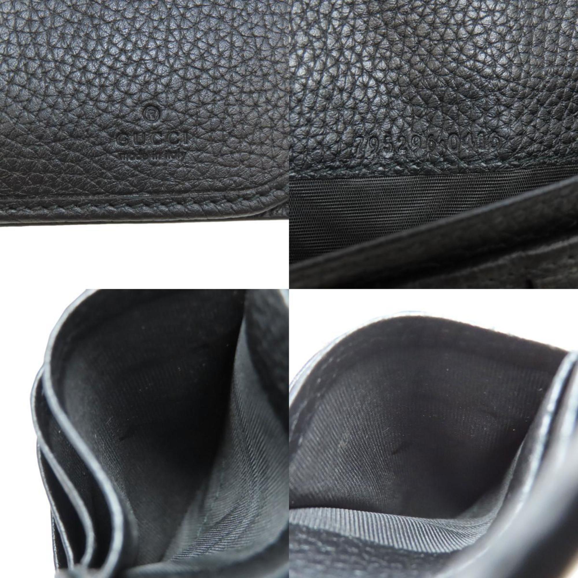 Gucci Black Leather Long Wallet (Bi-Fold) (Pre-Owned)