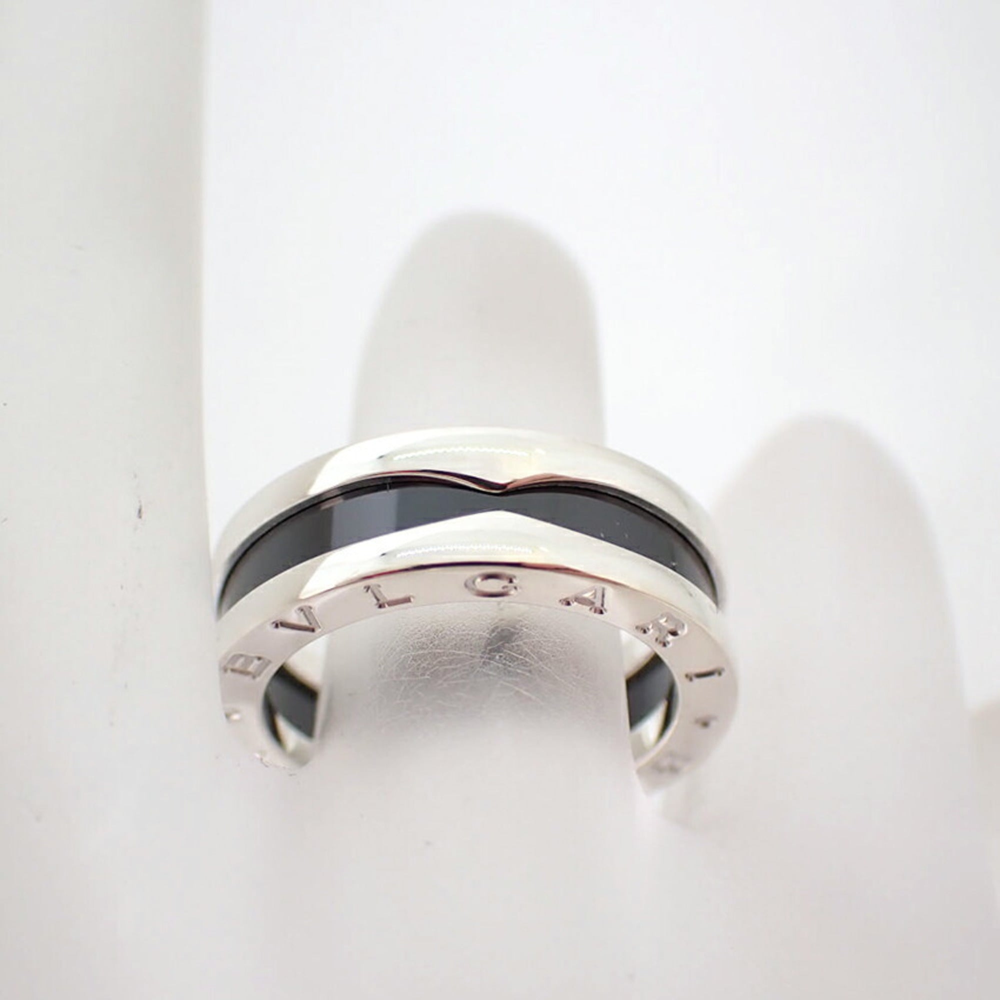 Bvlgari Ceramic Sterling Silver 925 Band Ring (Pre-Owned)