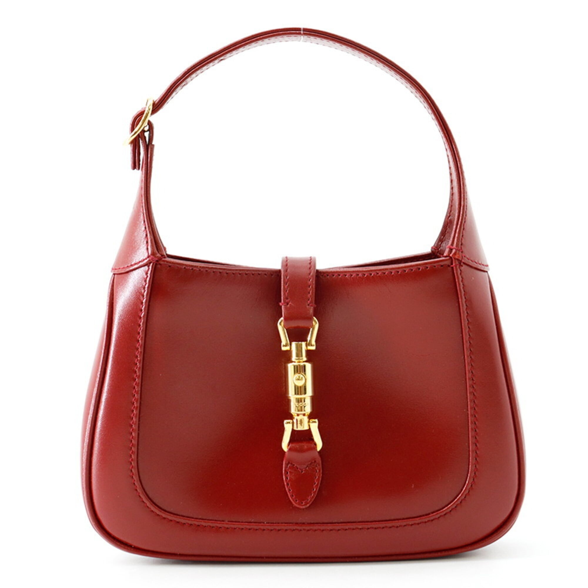 Gucci Red Color Leather Shoulder Bag (Pre-Owned)