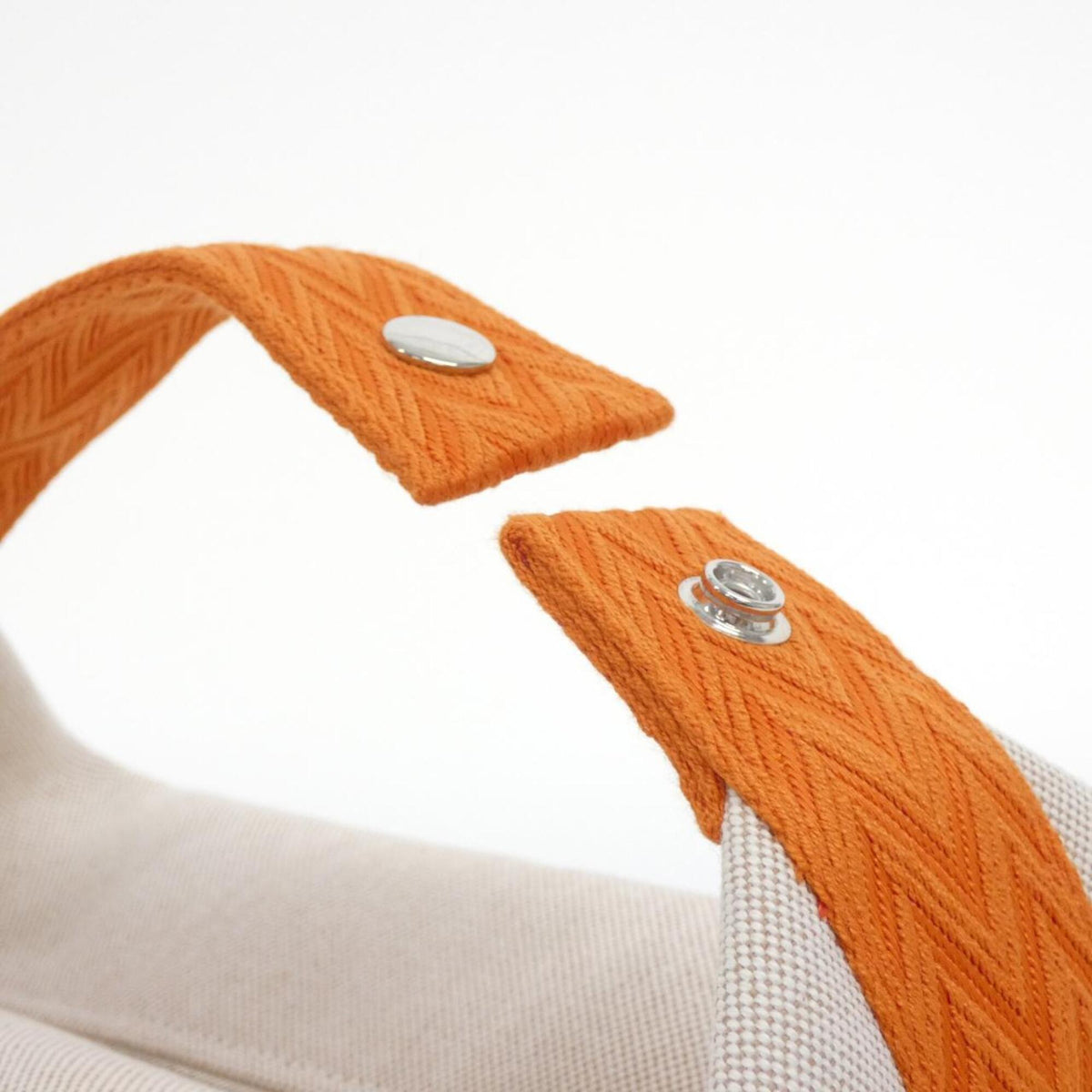 Hermes Beige Orange Canvas Handbag Pouch (Pre-Owned)