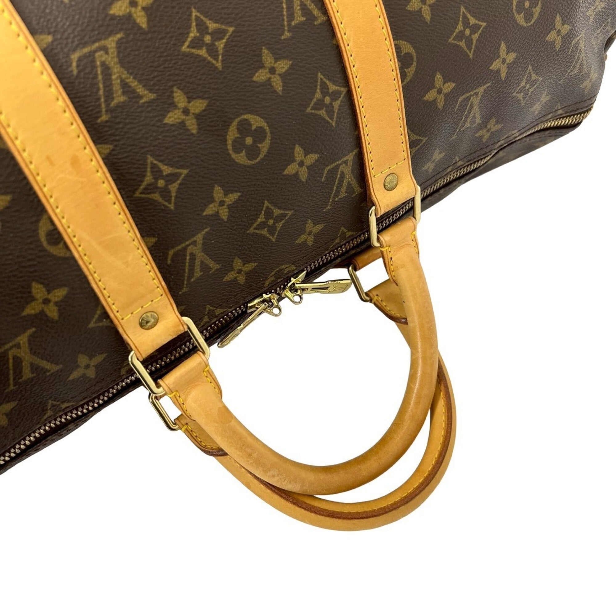Louis Vuitton Brown Leather Pvc Boston Bag Handbag (Pre-Owned)