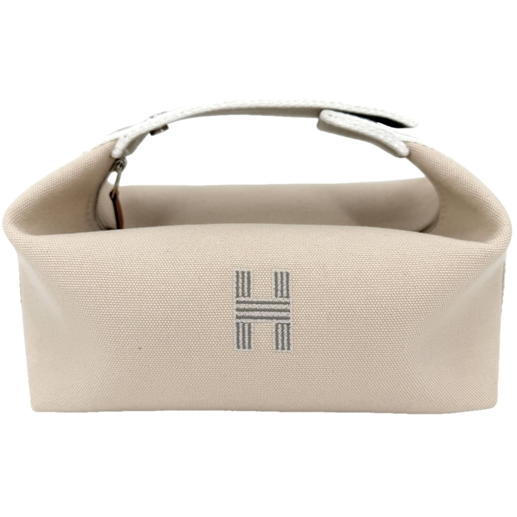 Hermes Beige White Toile H Handbag (Pre-Owned)