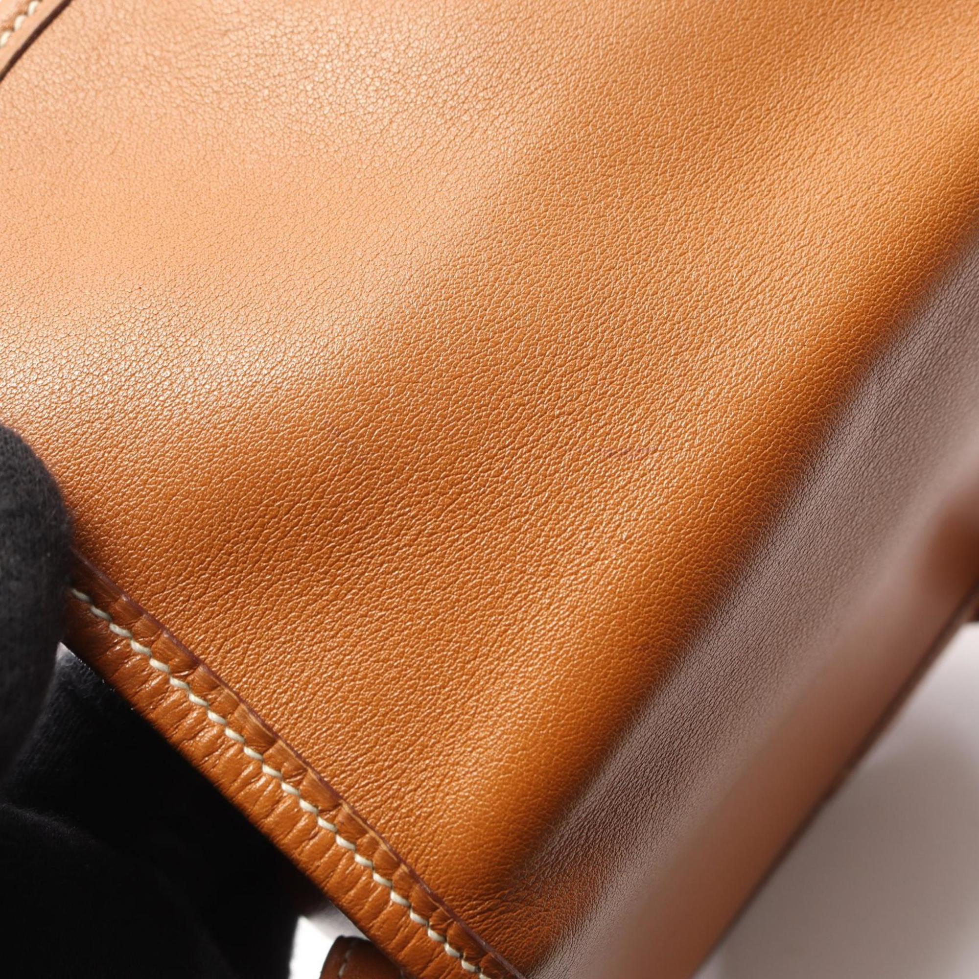 Hermes Brown Gold Brown Leather Gulliver Leather Handbag Shoulder Bag (Pre-Owned)
