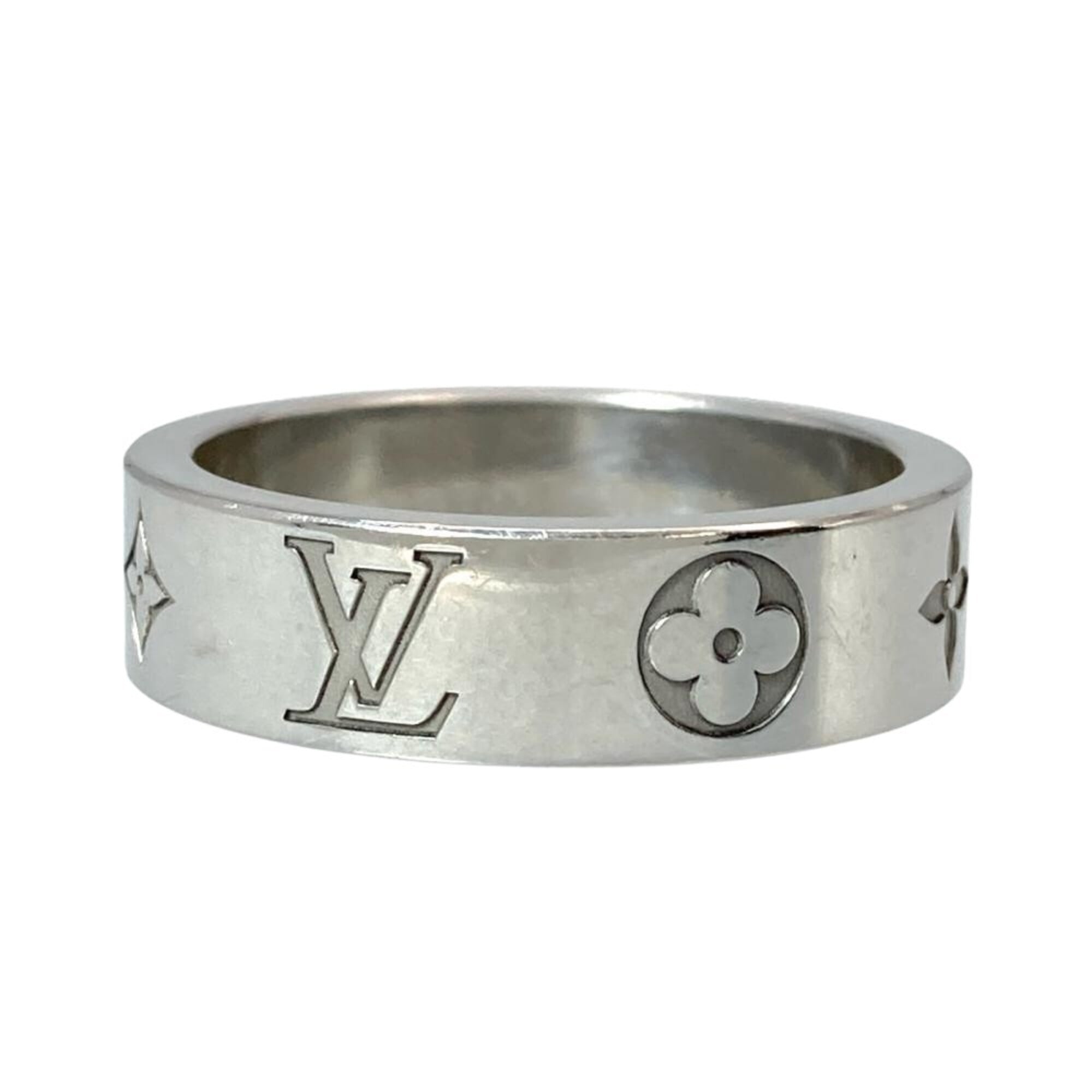 Louis Vuitton Silver Metal Band Ring (Pre-Owned)