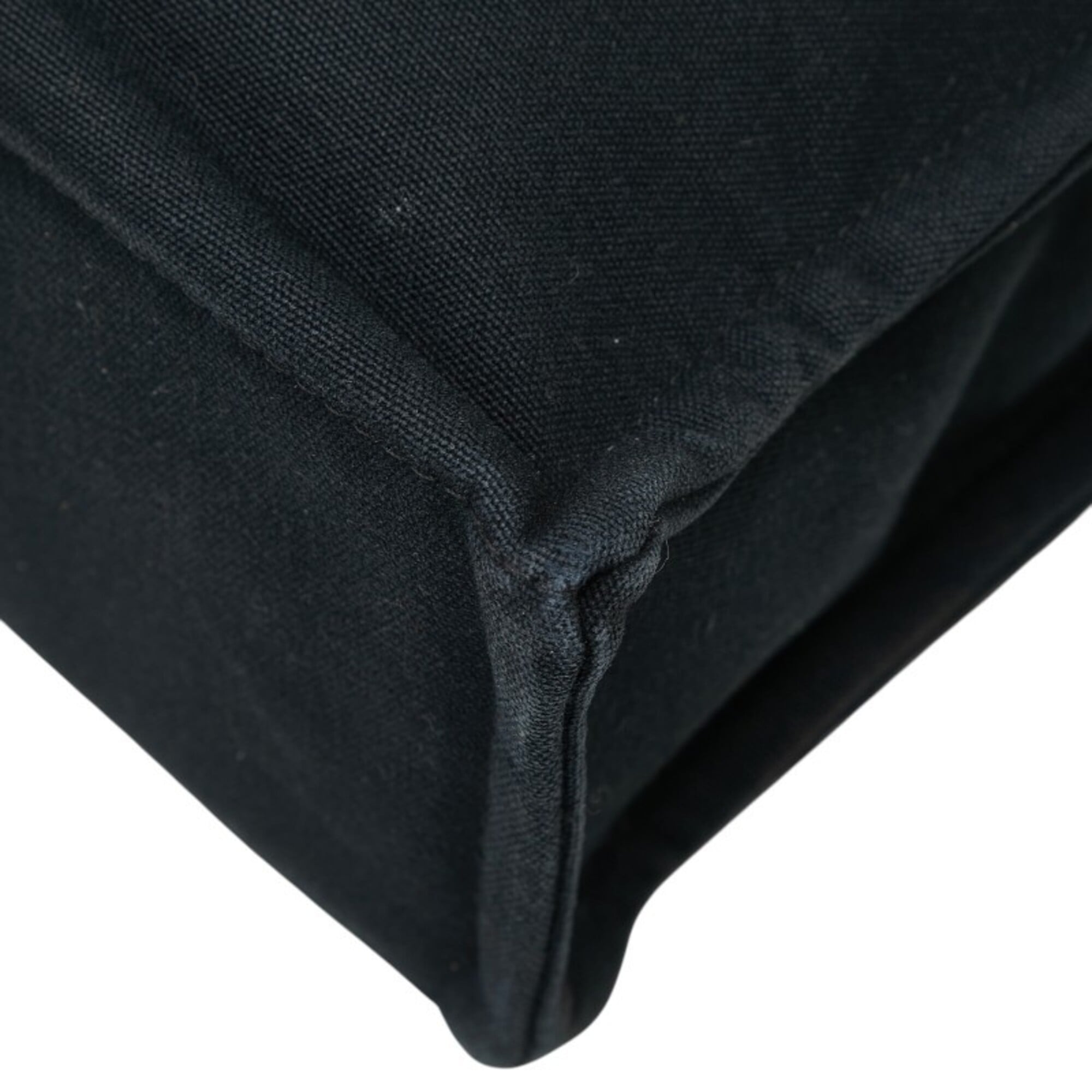 Hermes Black Gray Canvas Handbag Tote Bag (Pre-Owned)