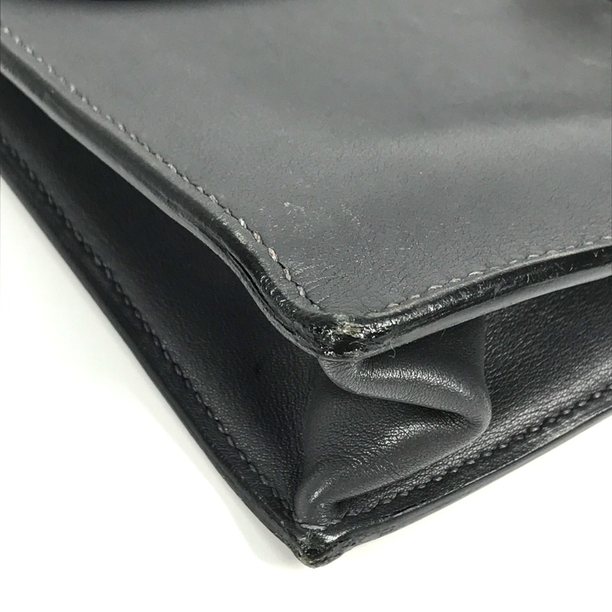Hermes Gray Leather Briefcase (Pre-Owned)