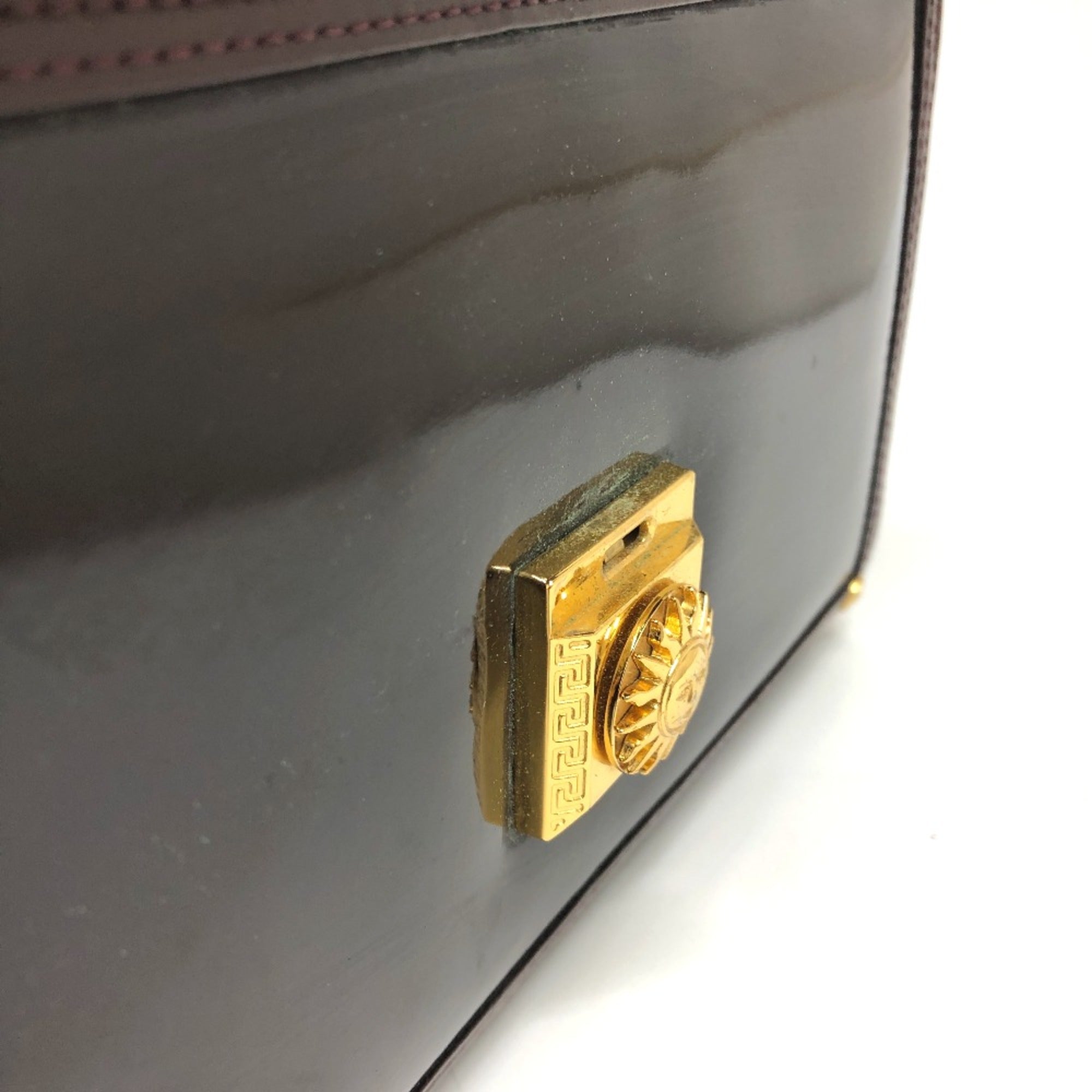Versace Purple Patent Leather Handbag (Pre-Owned)
