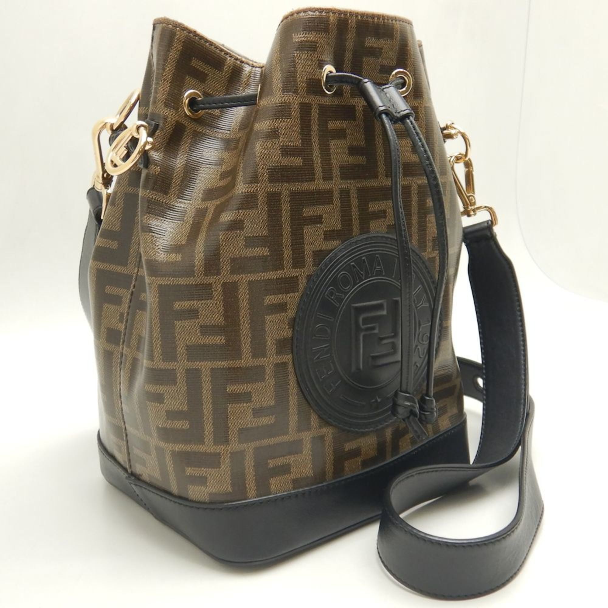 Fendi Brown Coated Canvas Shoulder Bag (Pre-Owned)