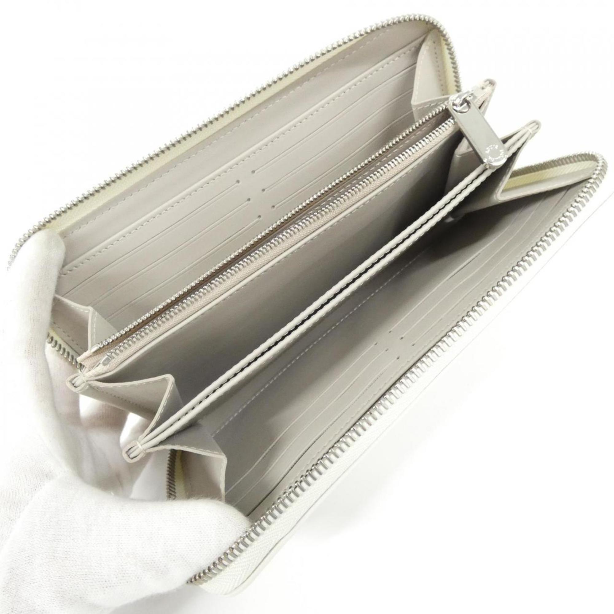Louis Vuitton Mahina White Leather Long Wallet (Bi-Fold) (Pre-Owned)