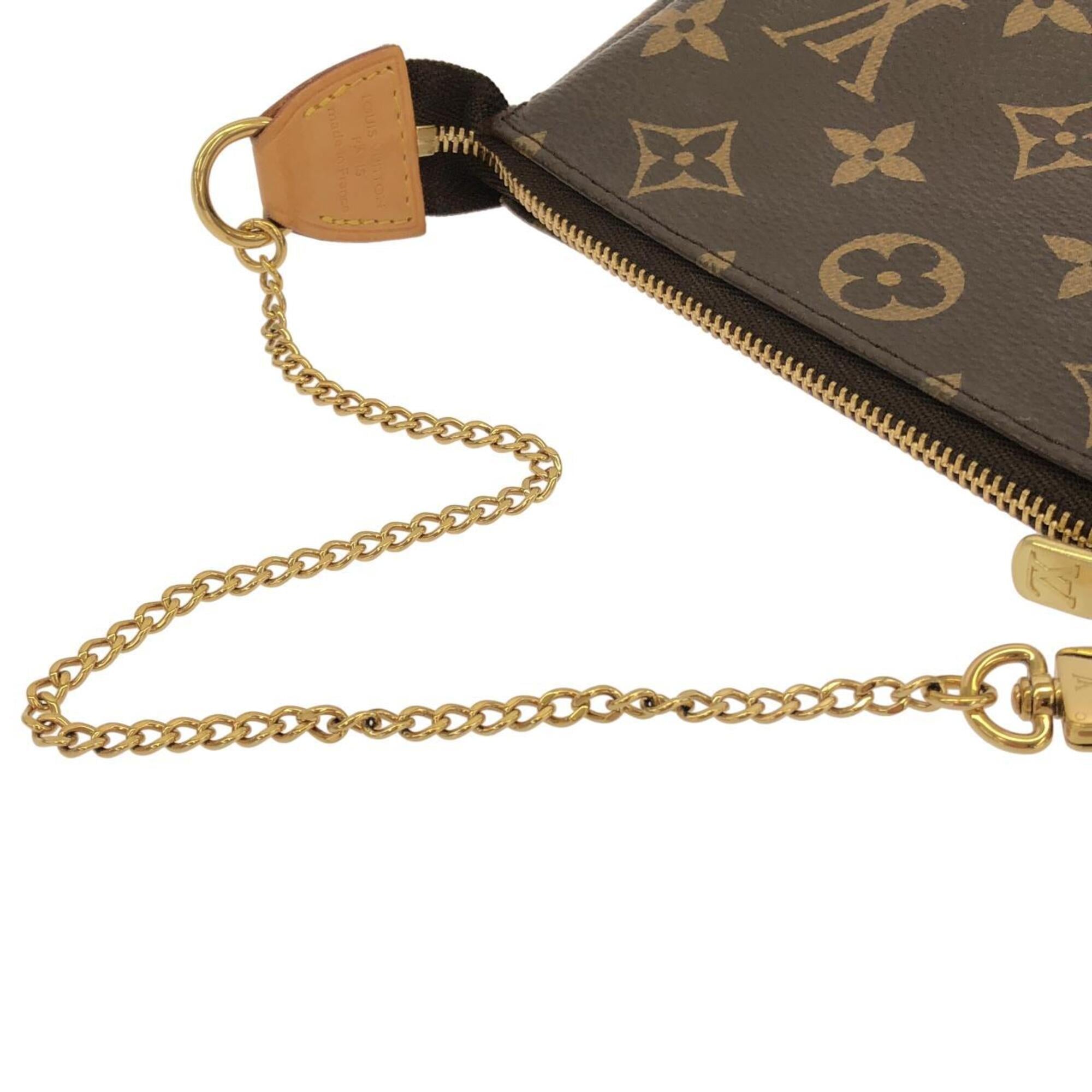 Louis Vuitton Marron Coated Canvas Pochette Pouch (Pre-Owned)