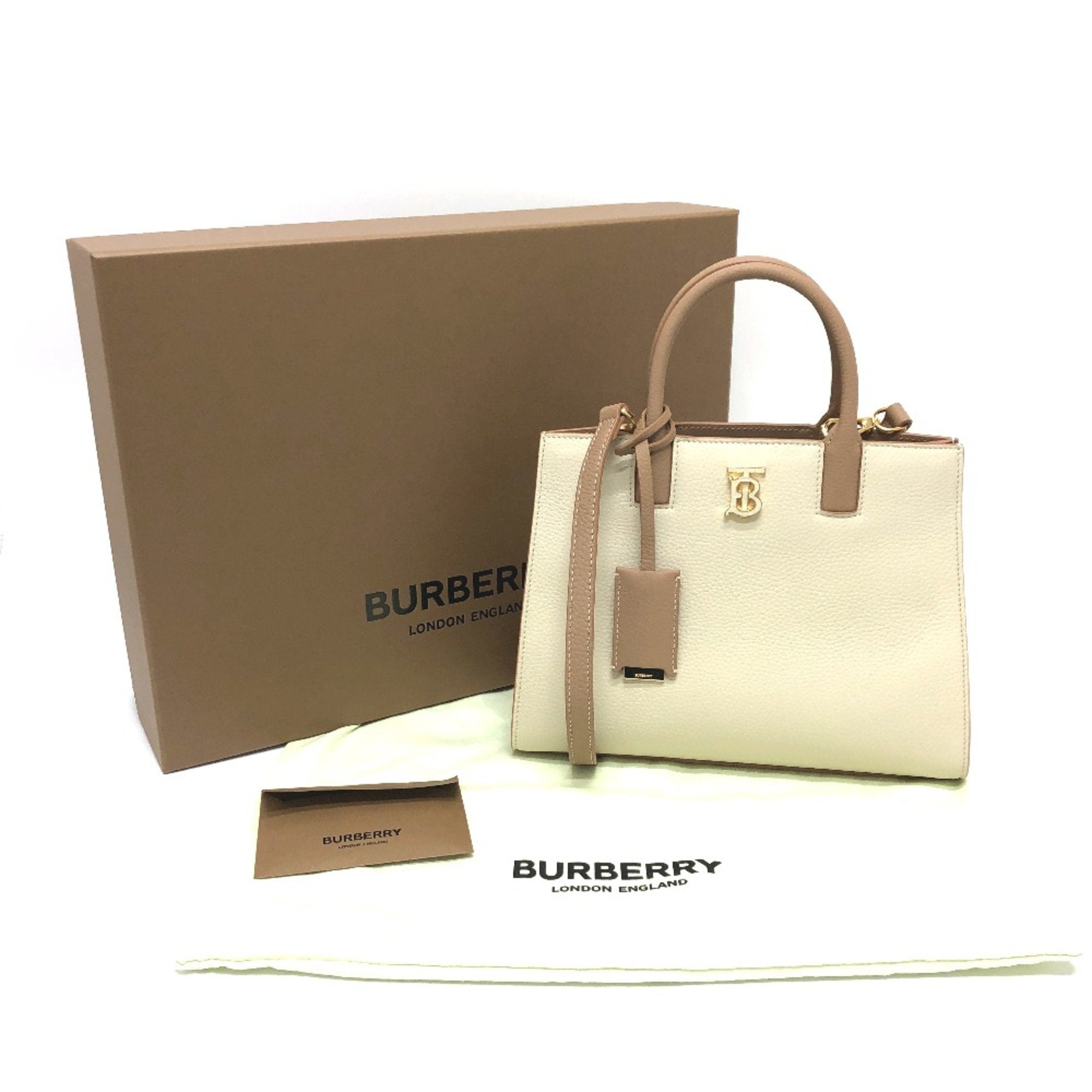 Burberry White Leather Handbag (Pre-Owned)