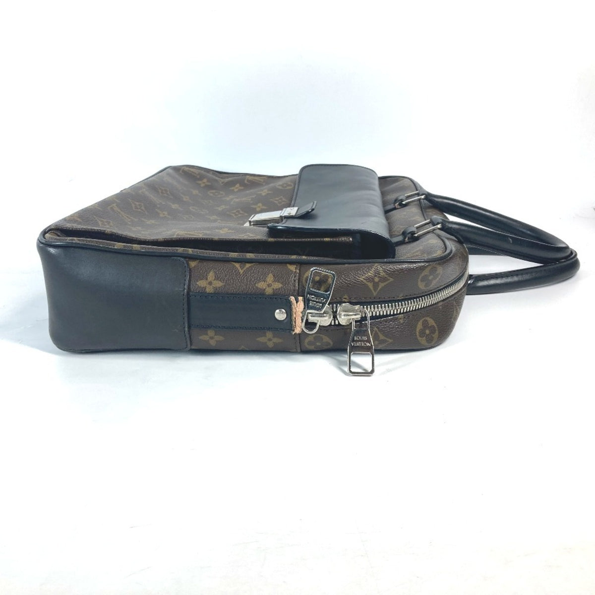 Louis Vuitton Black Brown Galle Monogram Leather Handbag (Pre-Owned)