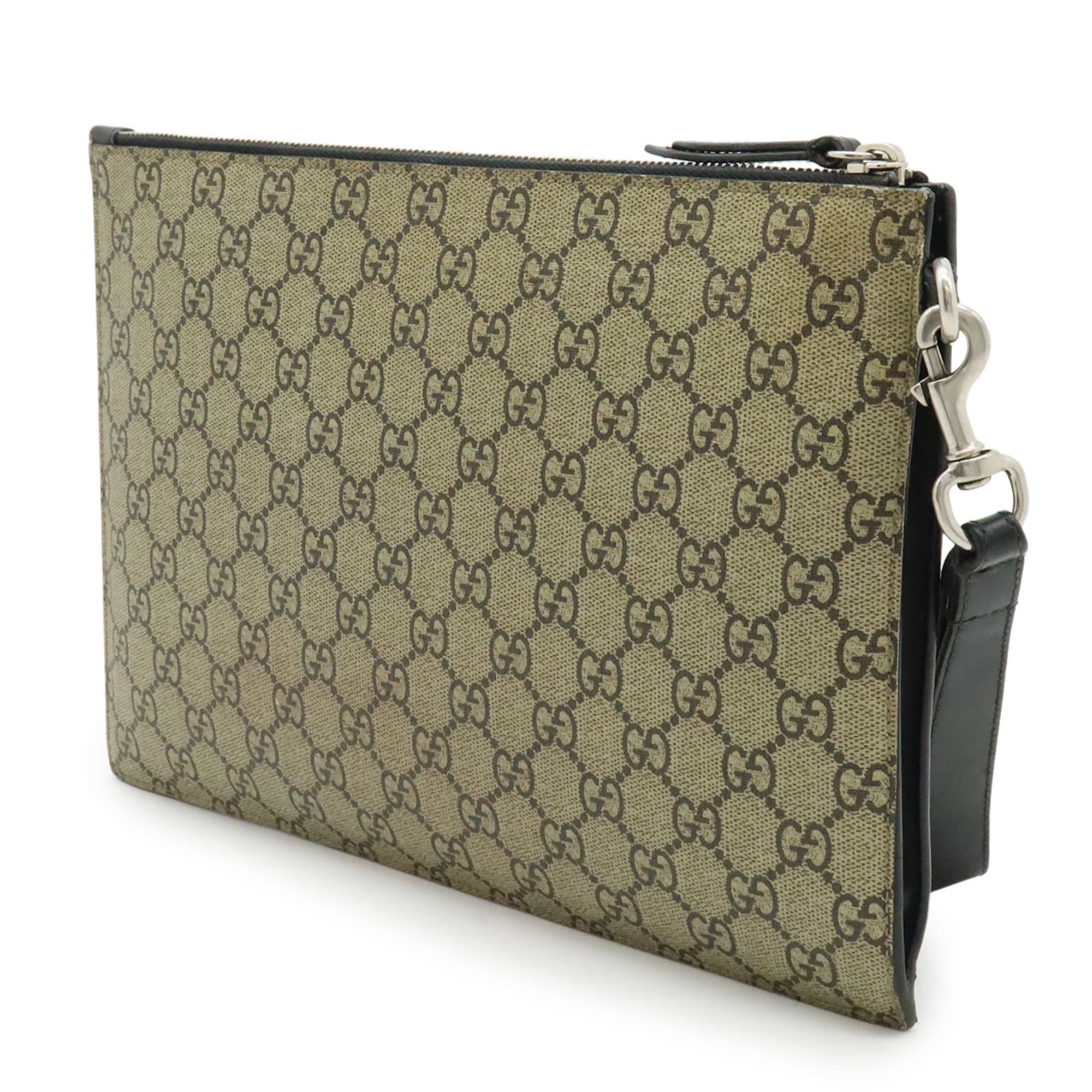 Gucci Beige Khaki Multi-Color Yellow Gg Supreme Clutch Bag (Pre-Owned)