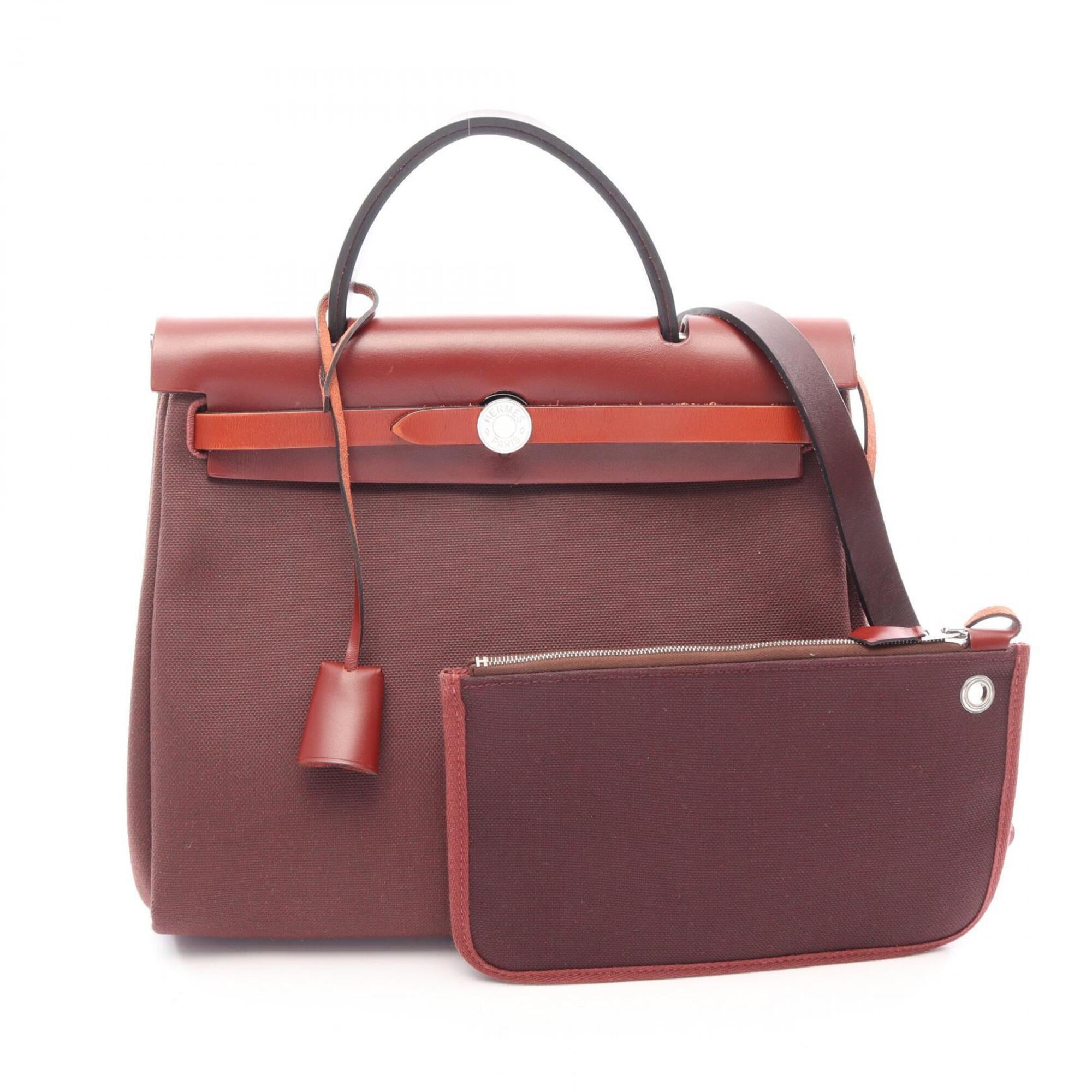 Hermes Bordeaux Toile H Handbag Pouch (Pre-Owned)
