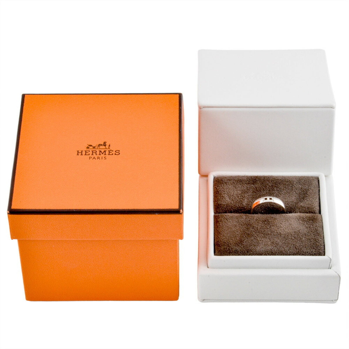 Hermes White Gold (18K) Band Ring (Pre-Owned)