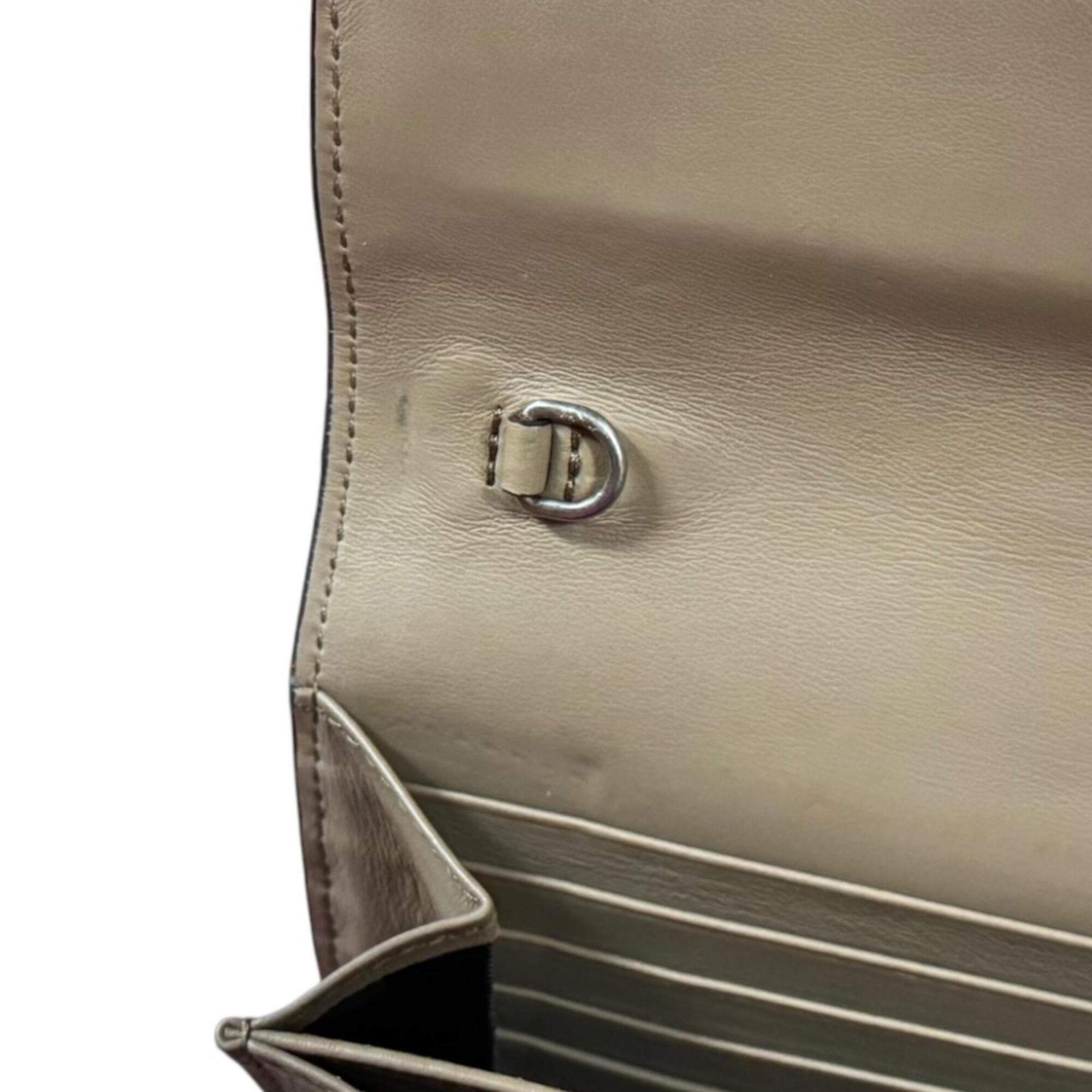 Gucci Beige Brown Gg Supreme Chain/Shoulder Wallet (Pre-Owned)
