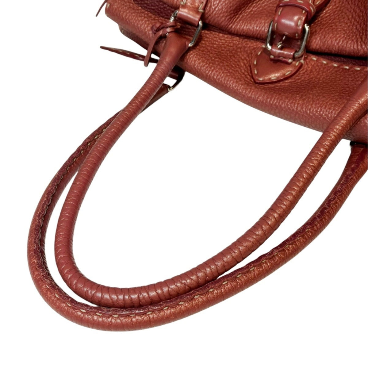 Fendi Selleria Red Color Leather Handbag (Pre-Owned)