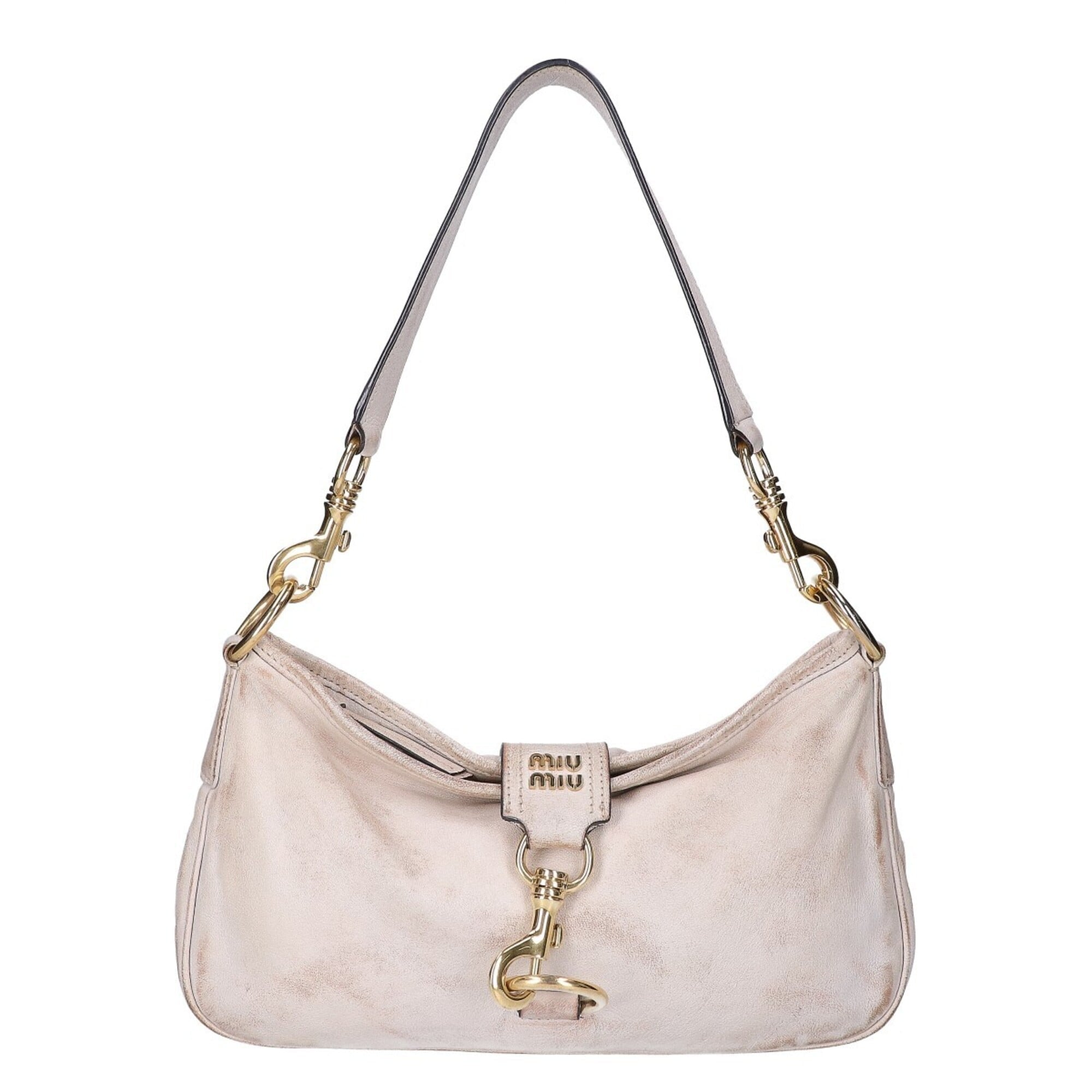 Miu Miu Ivory Leather Shoulder Bag (Pre-Owned)