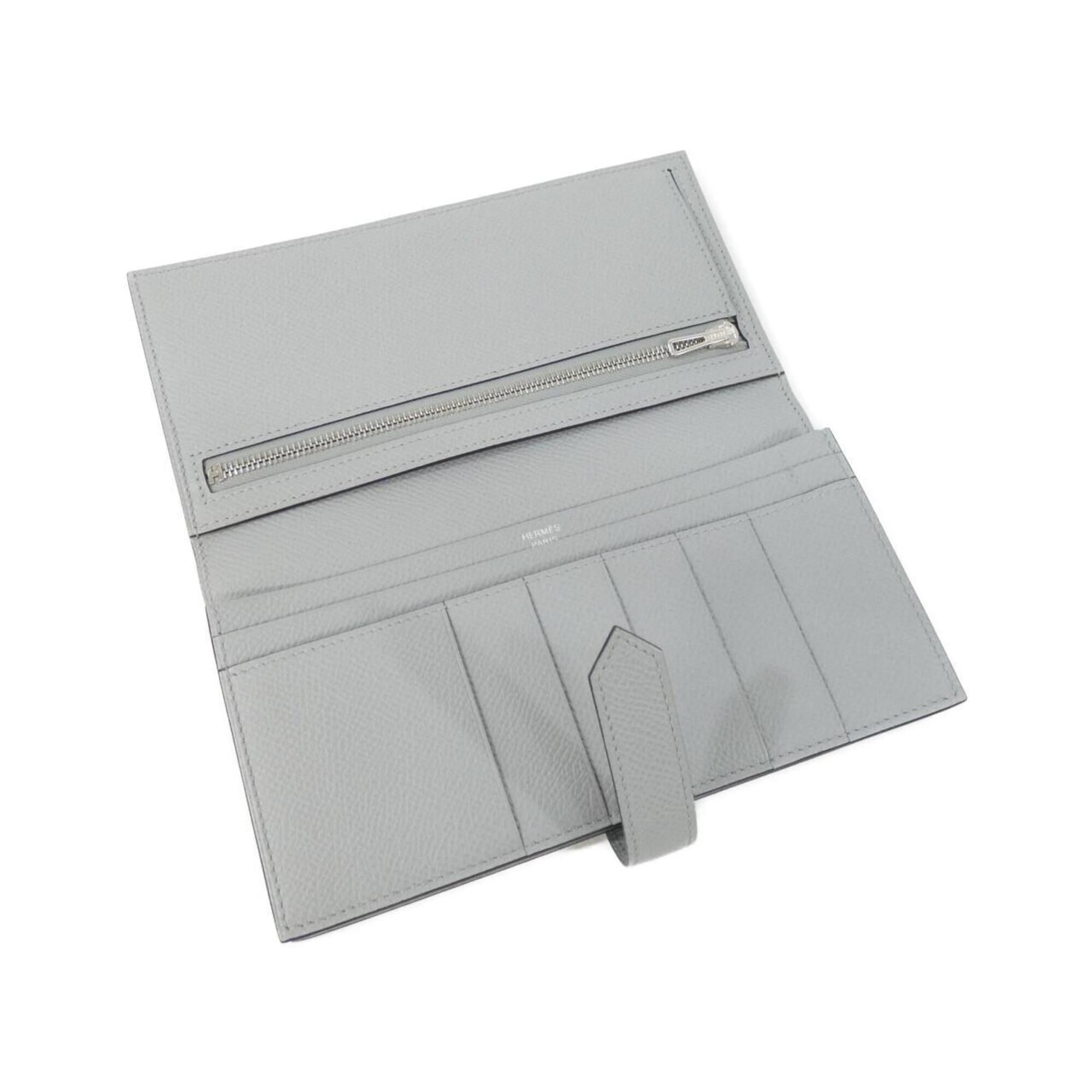 Hermes Blue Gray Epsom Leather Long Wallet (Bi-Fold) (Pre-Owned)