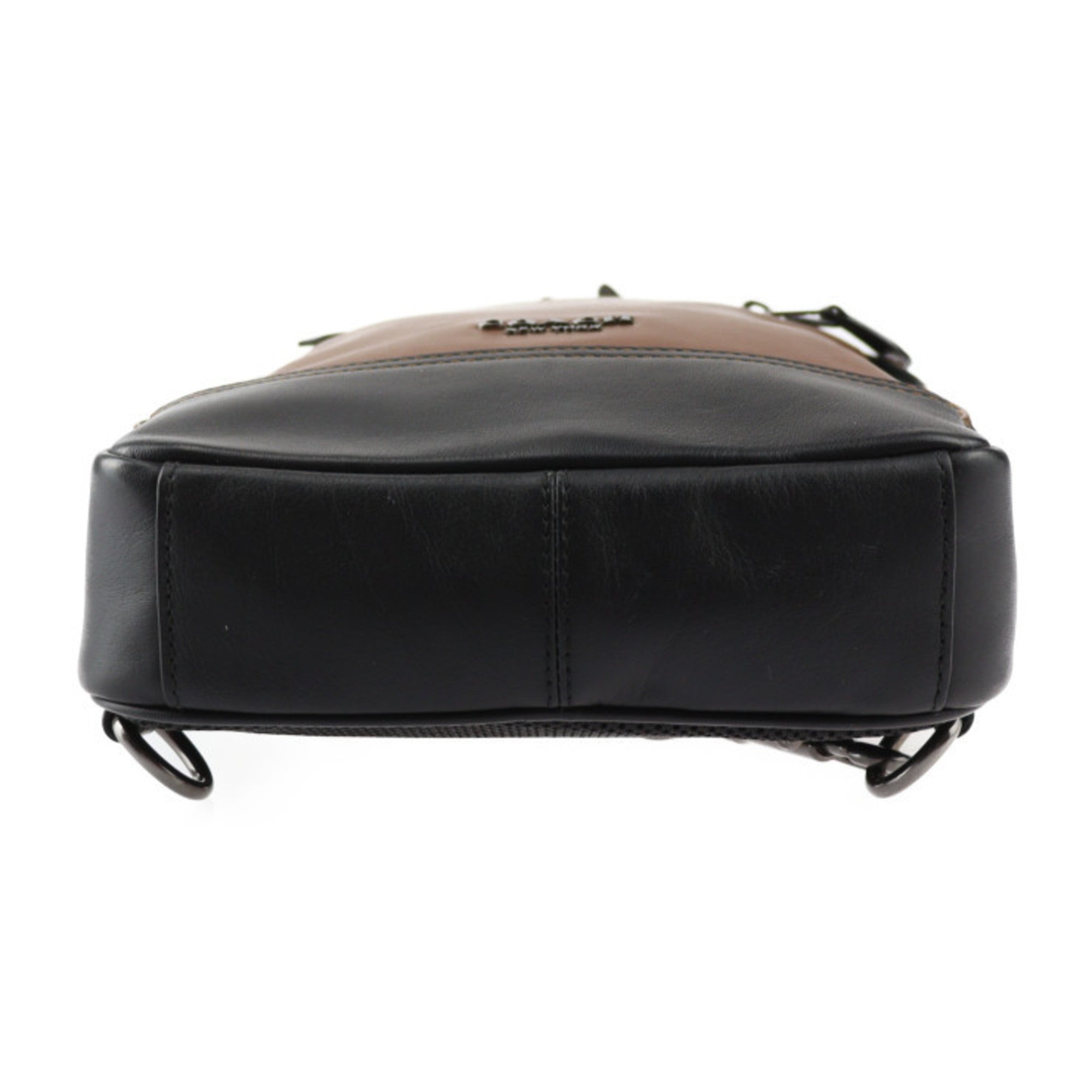 Coach Black Brown Leather Shoulder Bag Sling Bag (Pre-Owned)