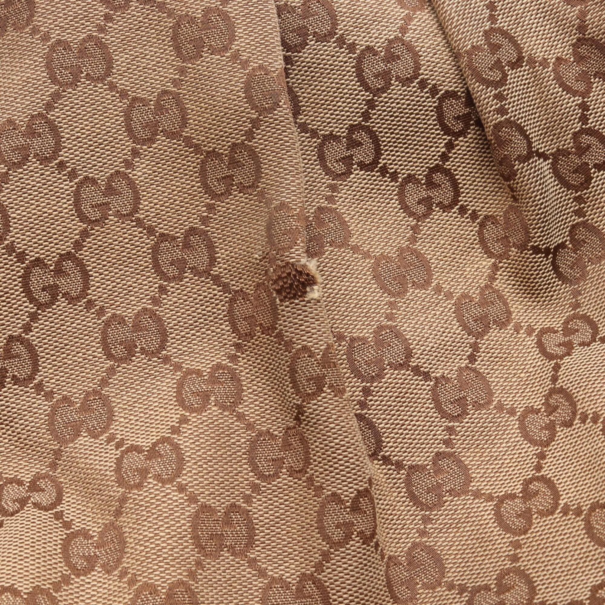 Gucci Beige Ivory Gg Canvas Handbag (Pre-Owned)