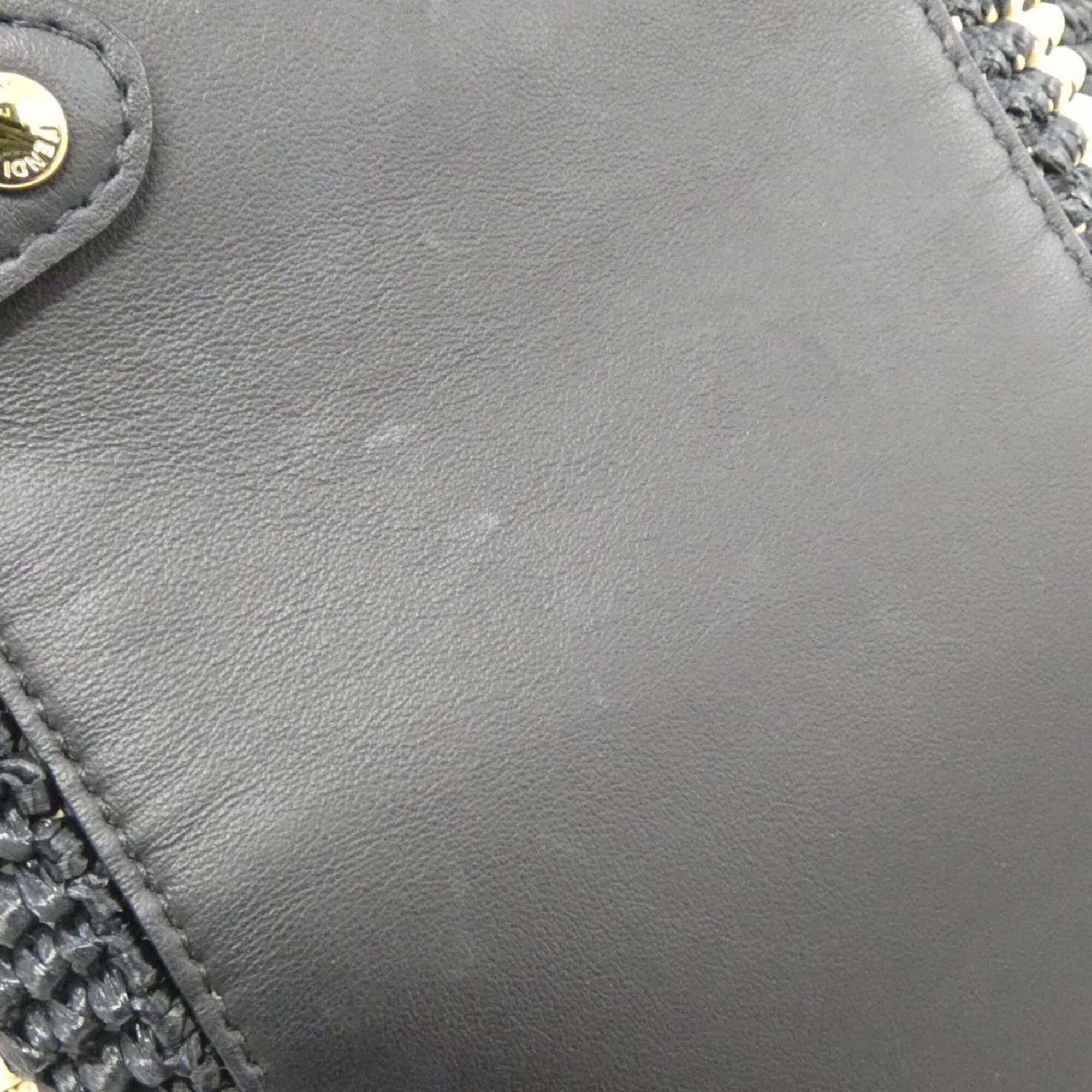 Fendi Black Raffia Shoulder Bag (Pre-Owned)