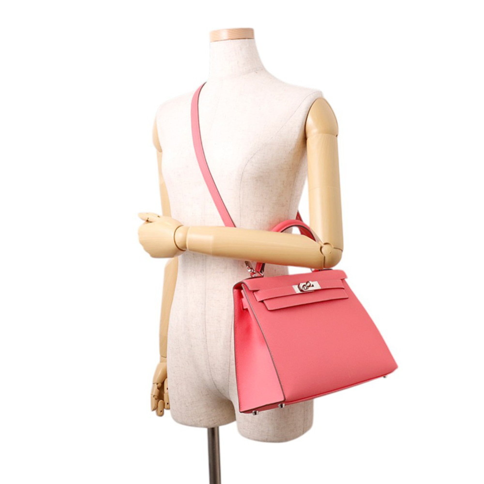 Hermes Kelly Rose Azalee Epsom Leather Handbag (Pre-Owned)
