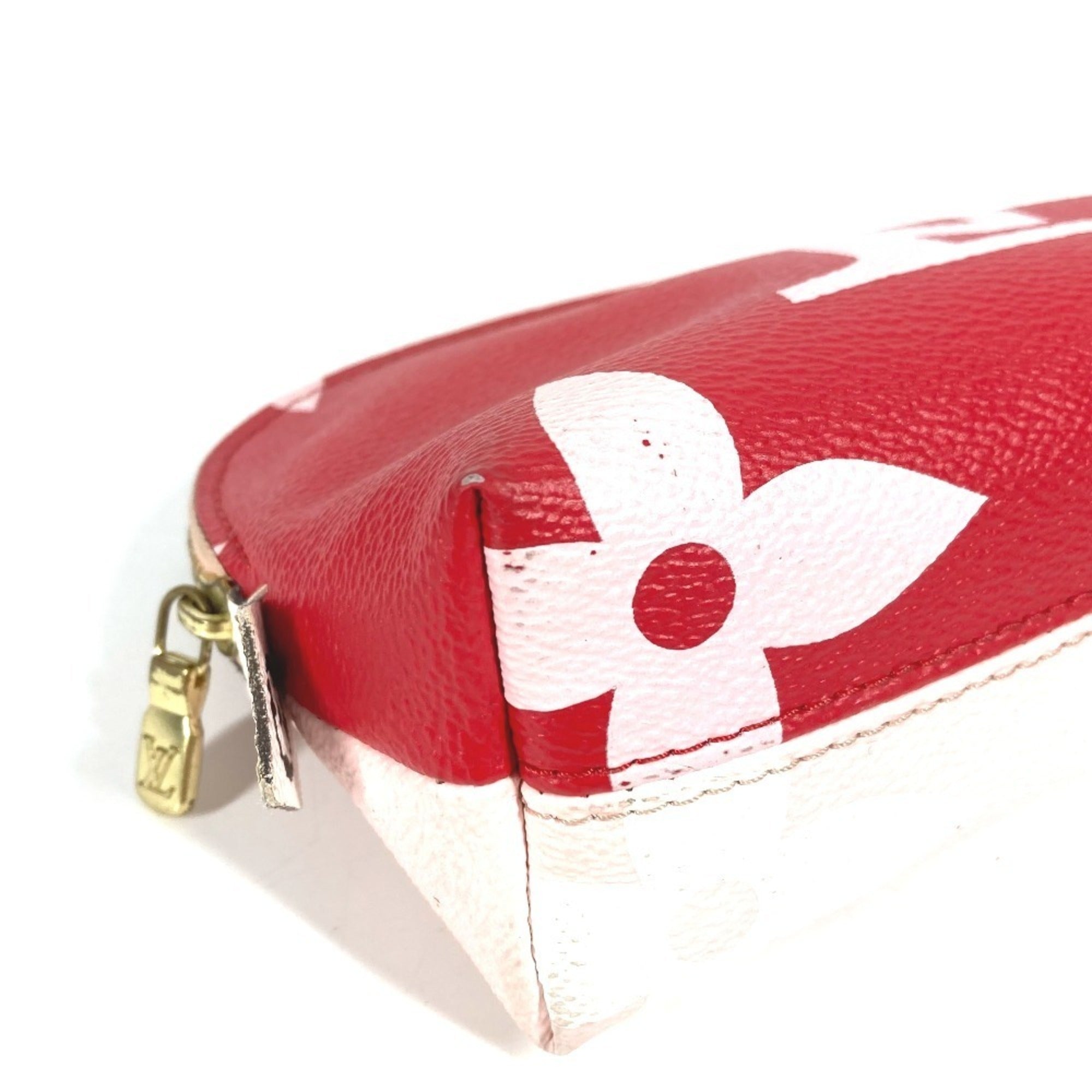 Louis Vuitton Pink Red Color Monogram Pouch (Pre-Owned)