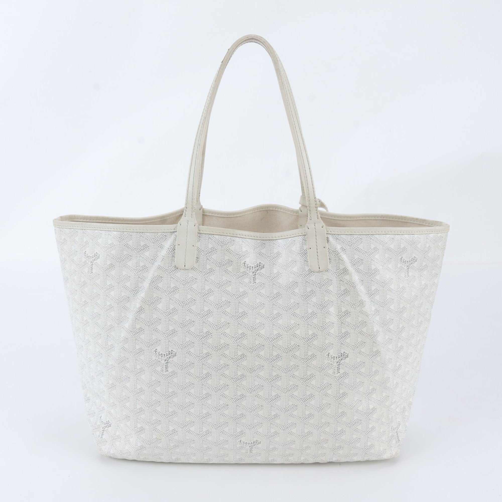 Goyard White Leather Handbag Shoulder Bag Tote Bag (Pre-Owned)