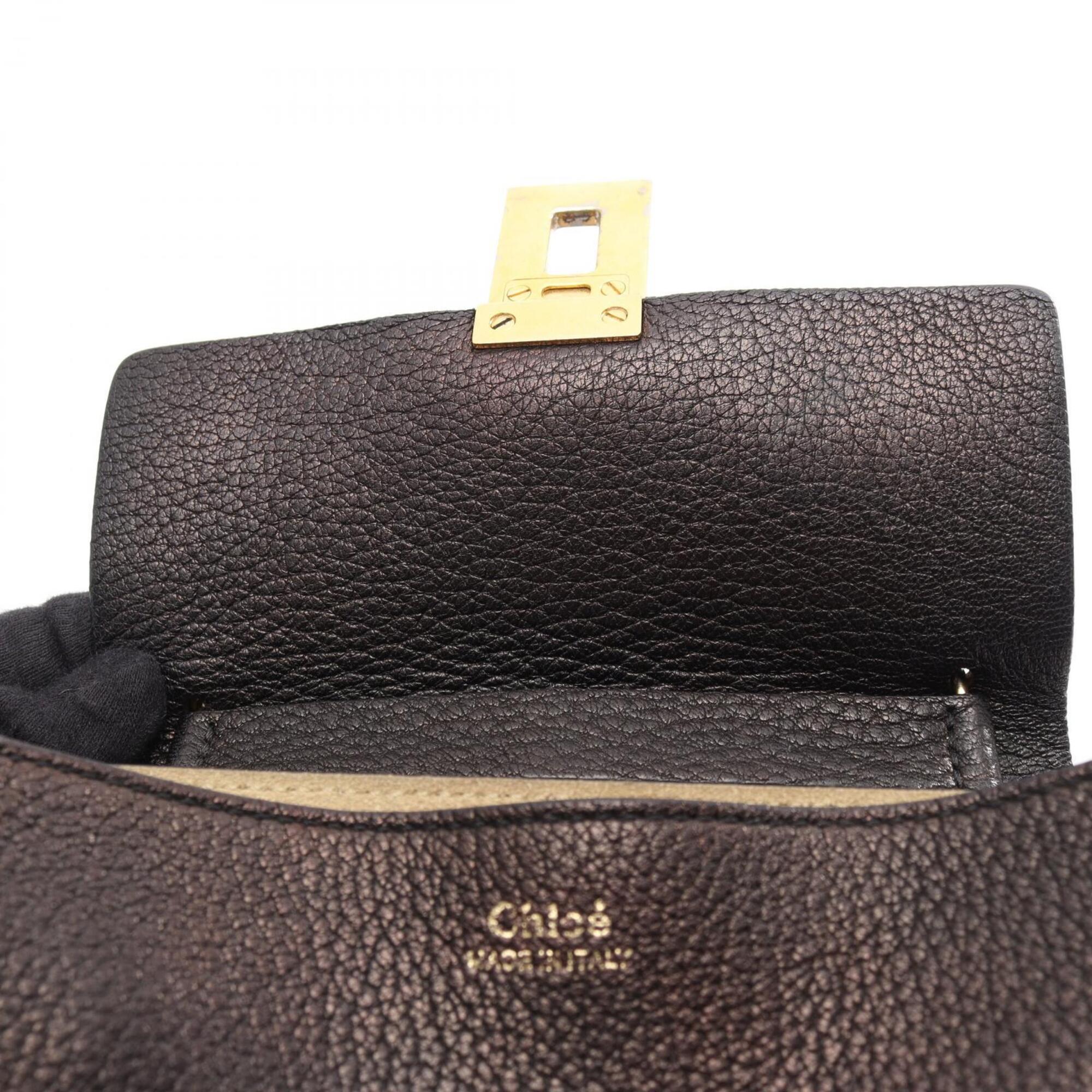 Chloé Black Leather Handbag Shoulder Bag (Pre-Owned)