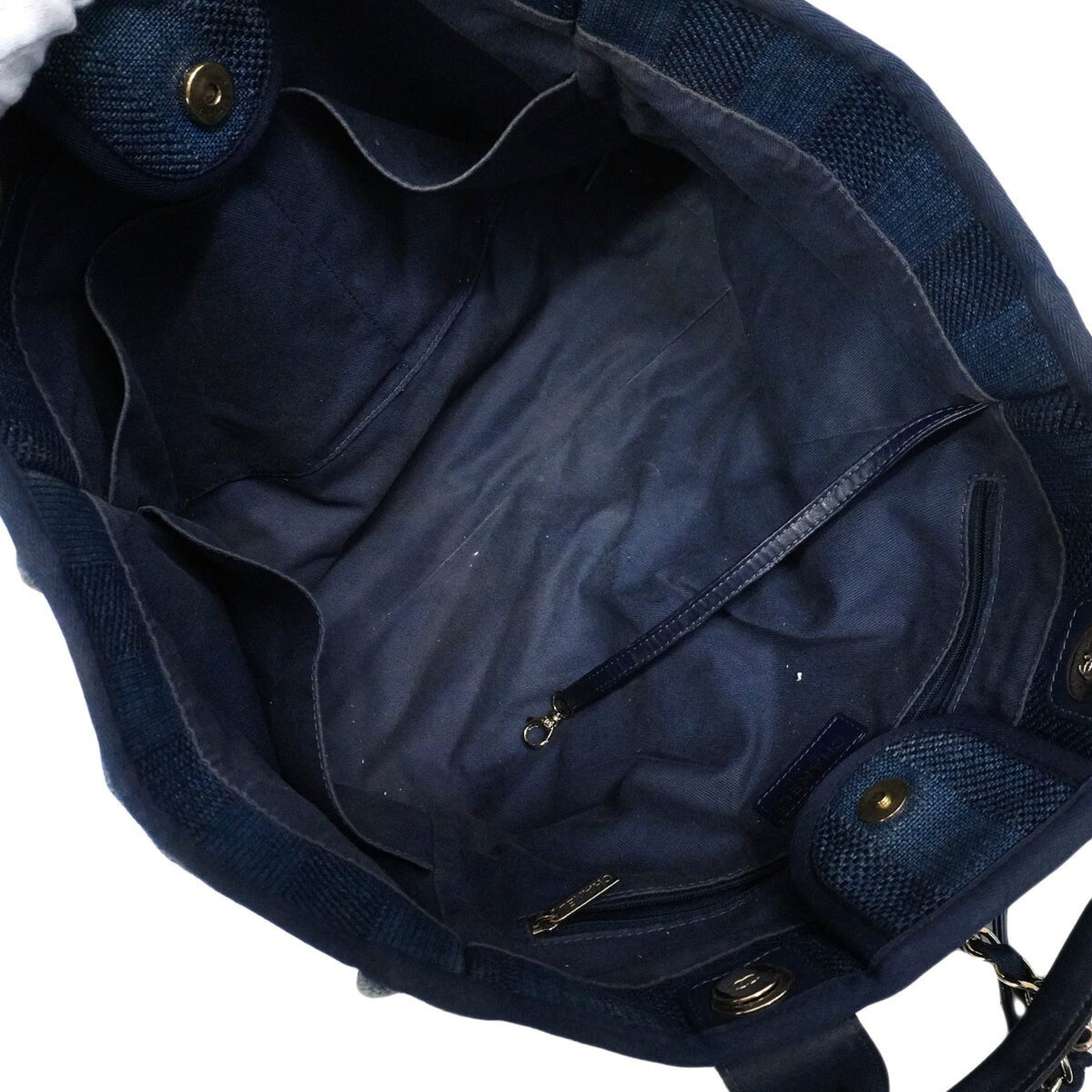 Chanel Navy Tweed Tote Bag (Pre-Owned)