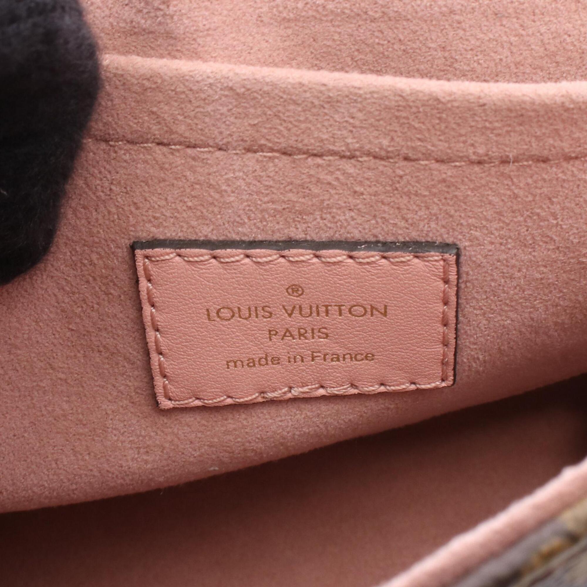 Louis Vuitton Brown Pink Rose Poudre Coated Canvas Leather Handbag (Pre-Owned)