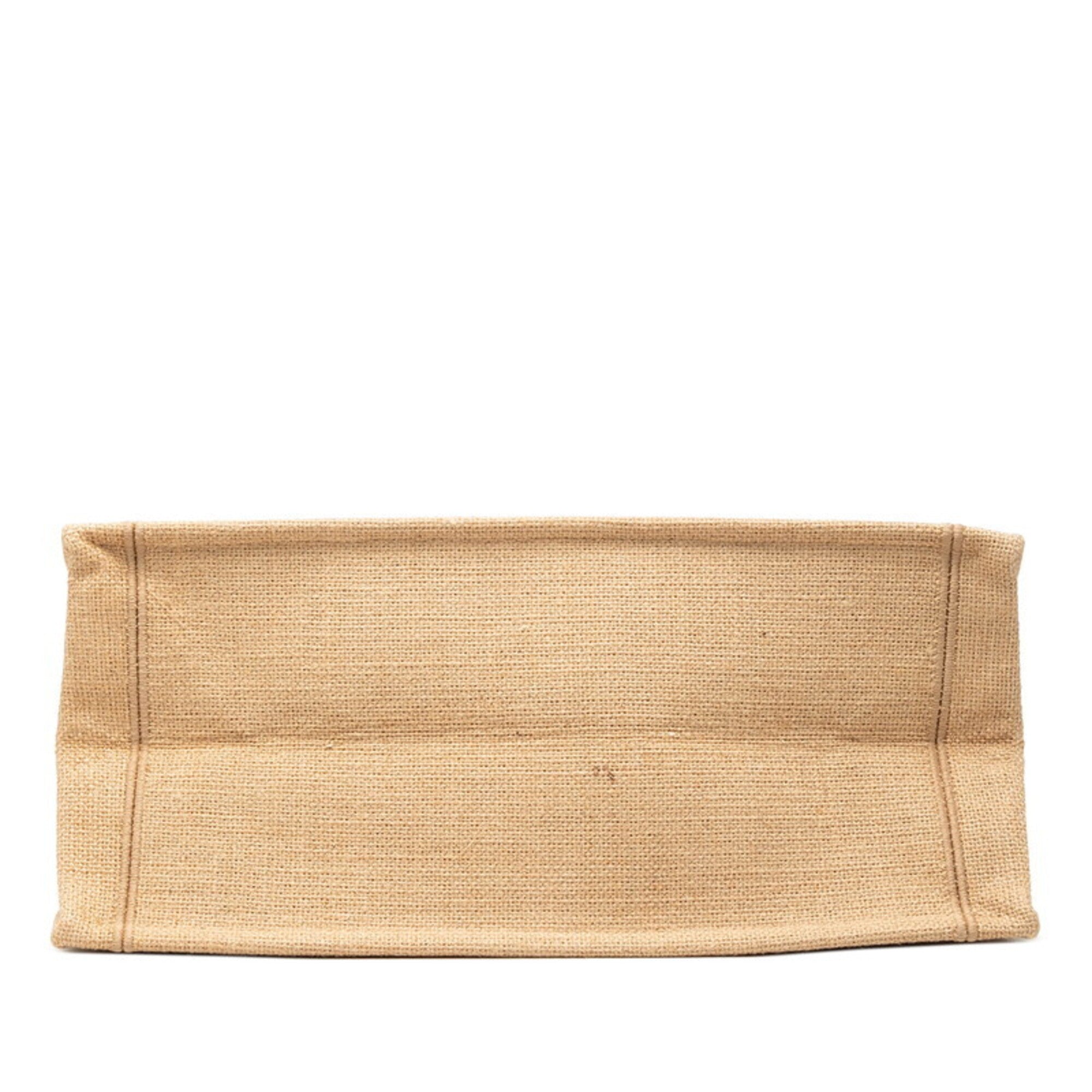 Christian Dior Beige Black Canvas Handbag Tote Bag (Pre-Owned)