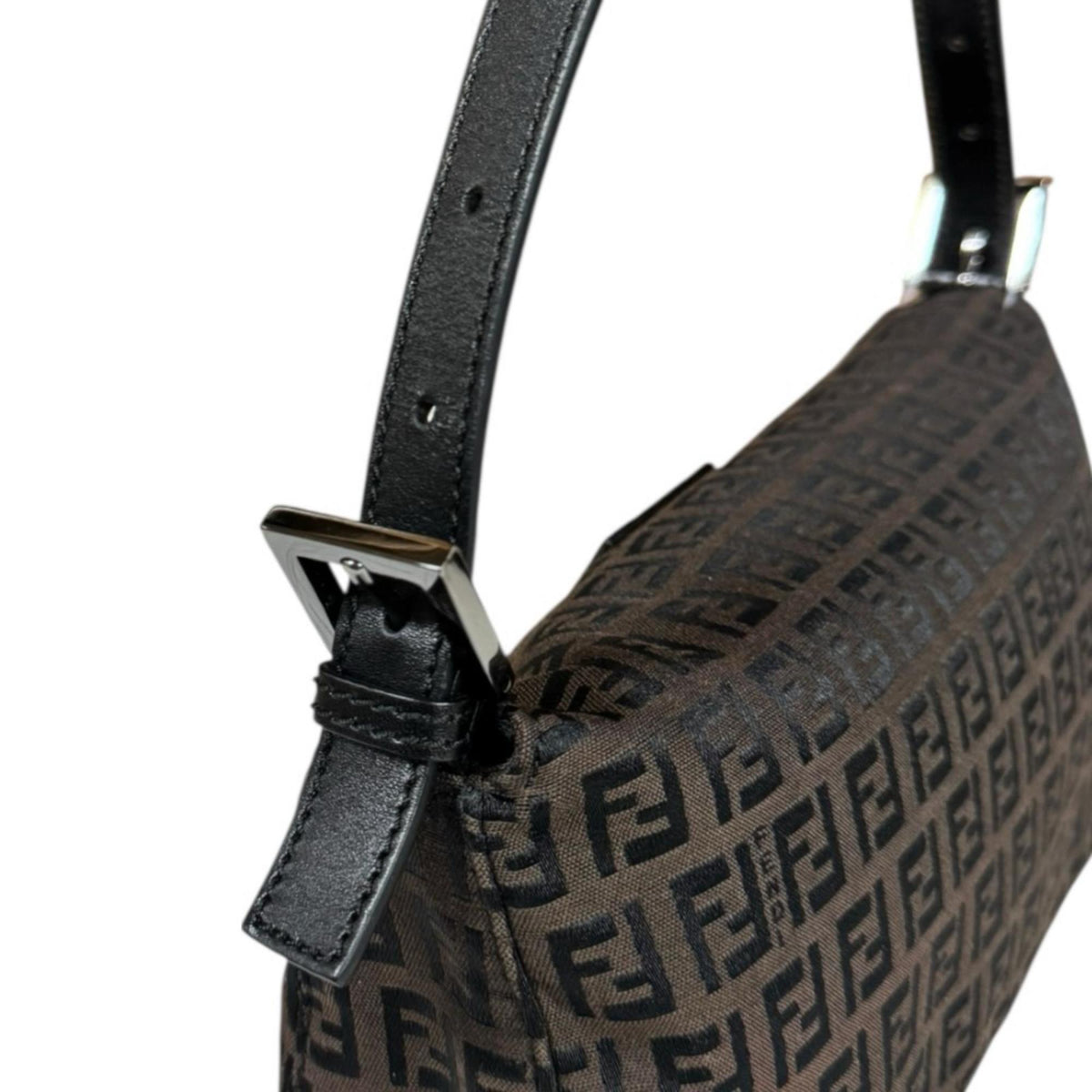 Fendi Brown Canvas Leather Handbag (Pre-Owned)