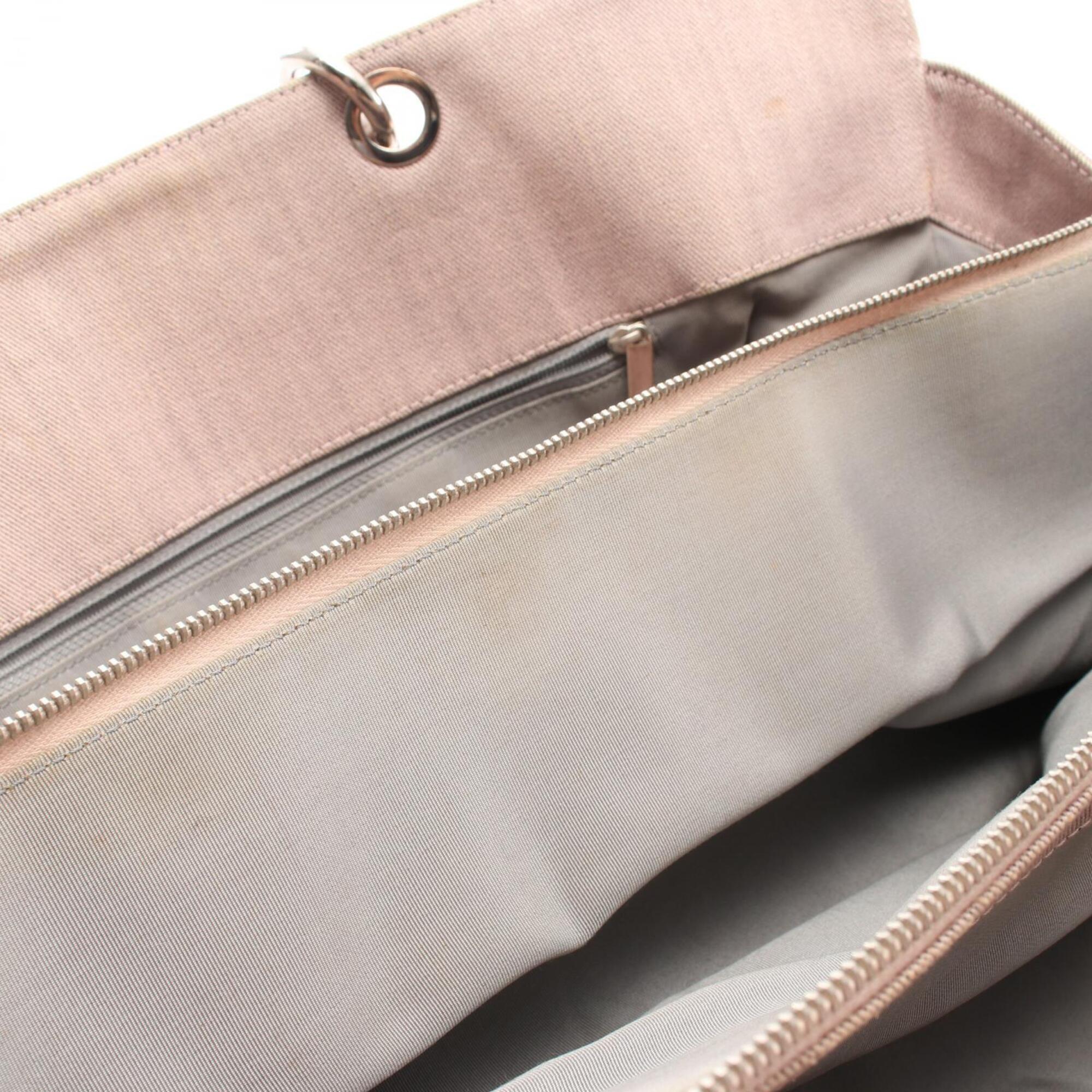 Chanel Pink Canvas Leather Handbag Tote Bag (Pre-Owned)