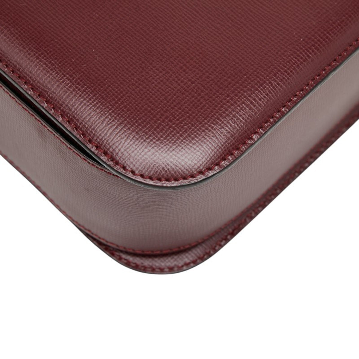 Cartier Bordeaux Wine Red Leather Shoulder Bag (Pre-Owned)