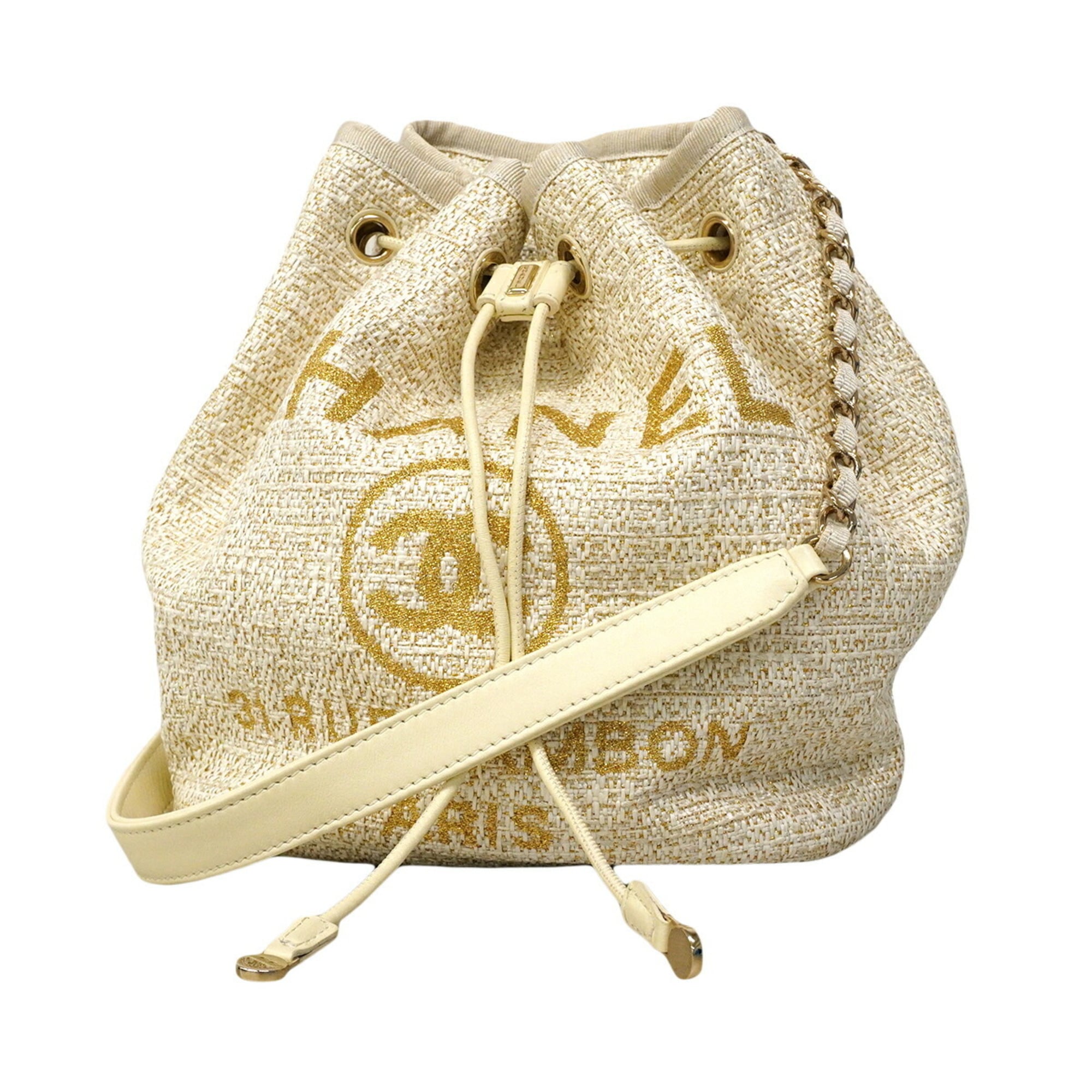 Chanel Gold Ivory Shoulder Bag (Pre-Owned)