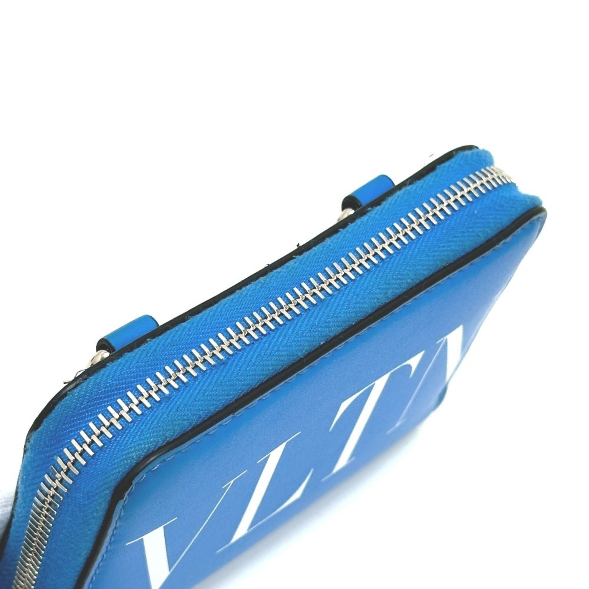 Valentino Blue Leather Long Wallet (Bi-Fold) (Pre-Owned)